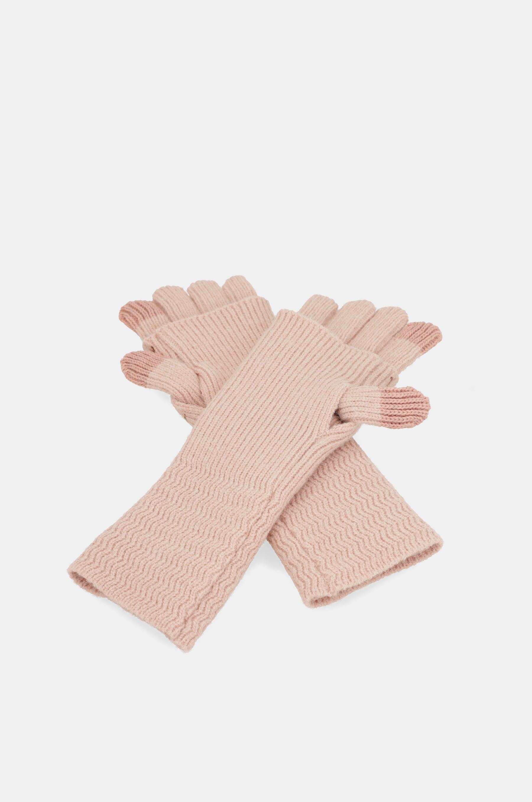 Beige Strickhandschuhe