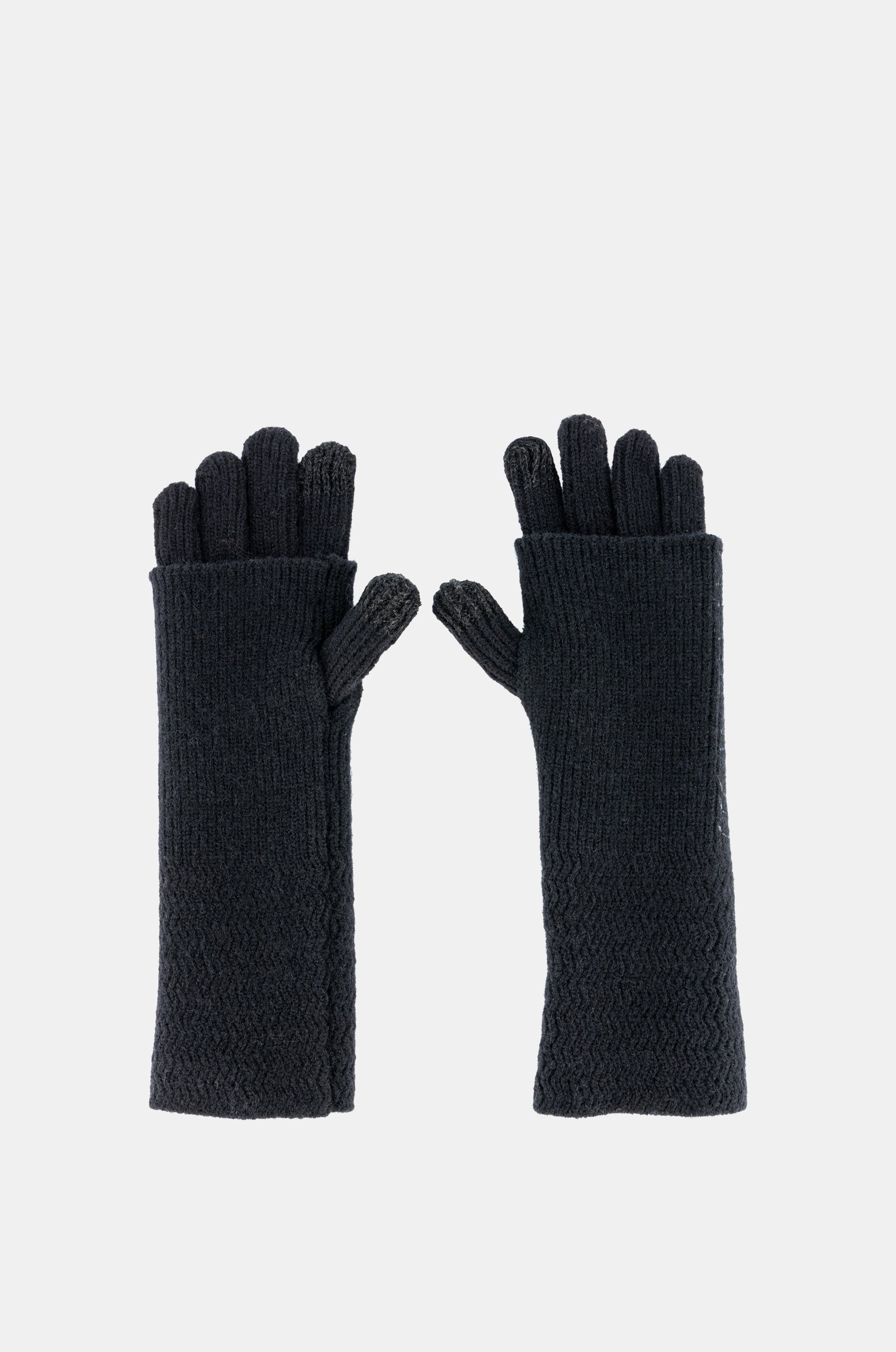 Schwarze Strickhandschuhe