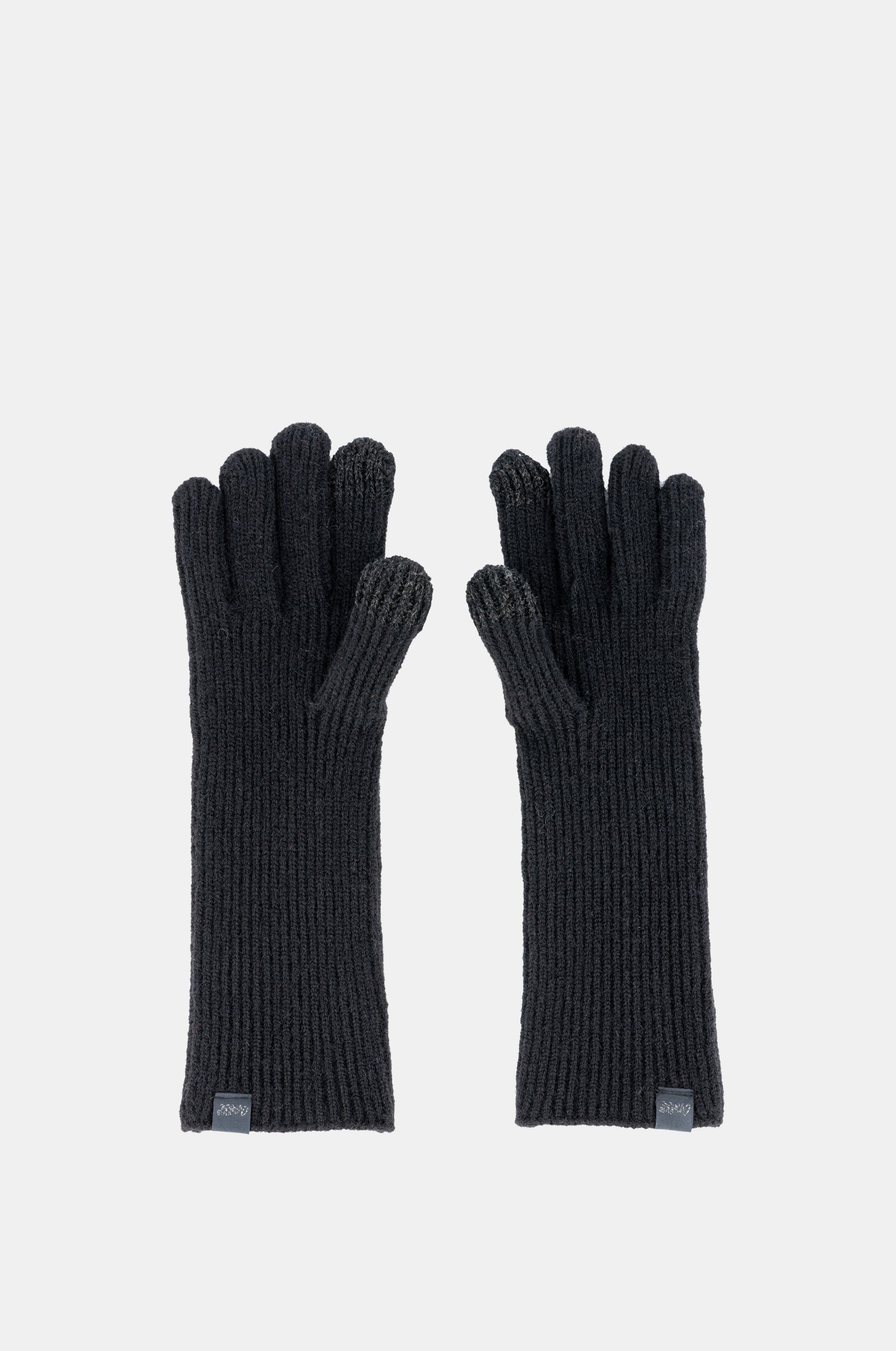 Schwarze Strickhandschuhe