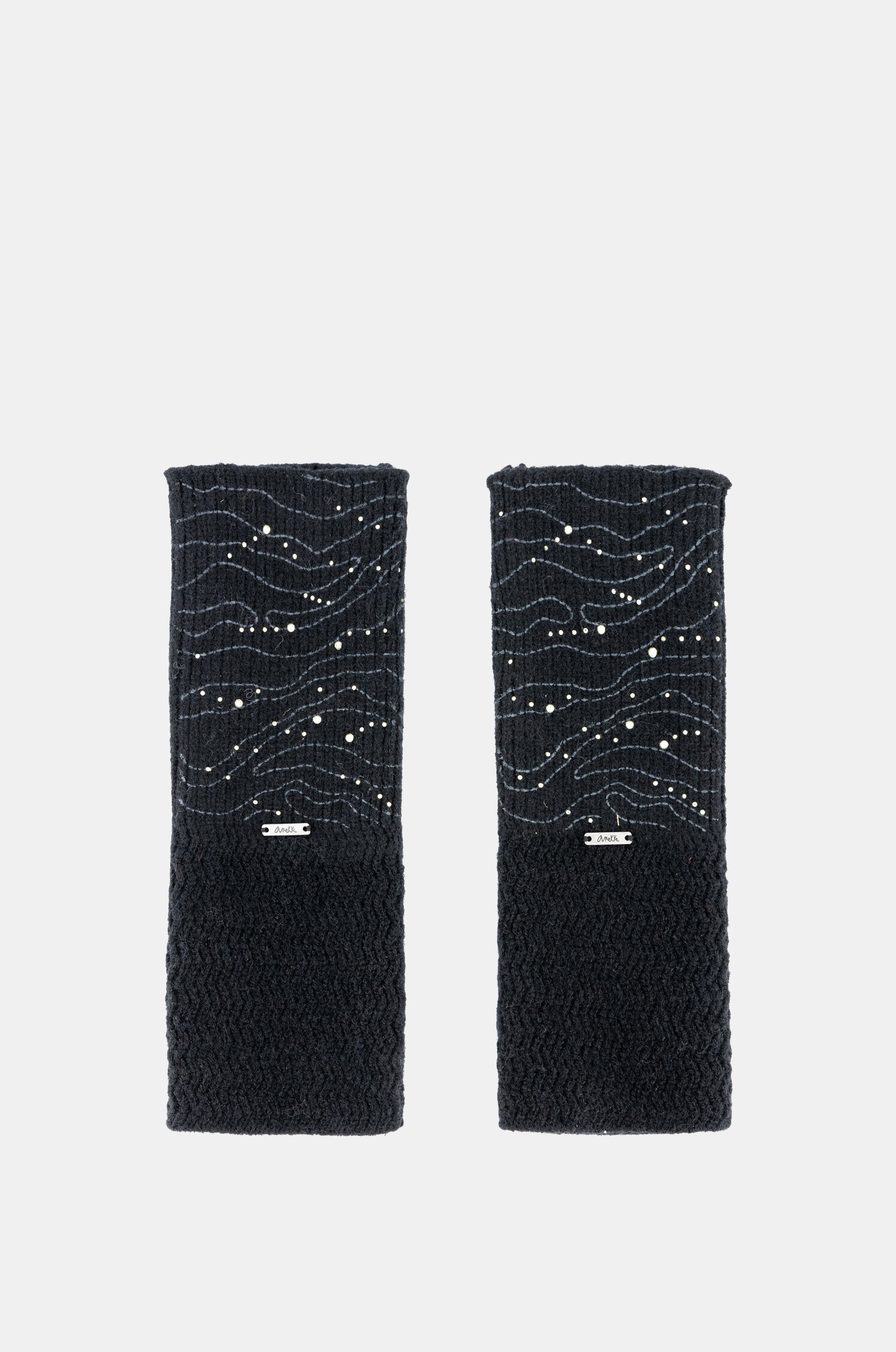 Schwarze Strickhandschuhe