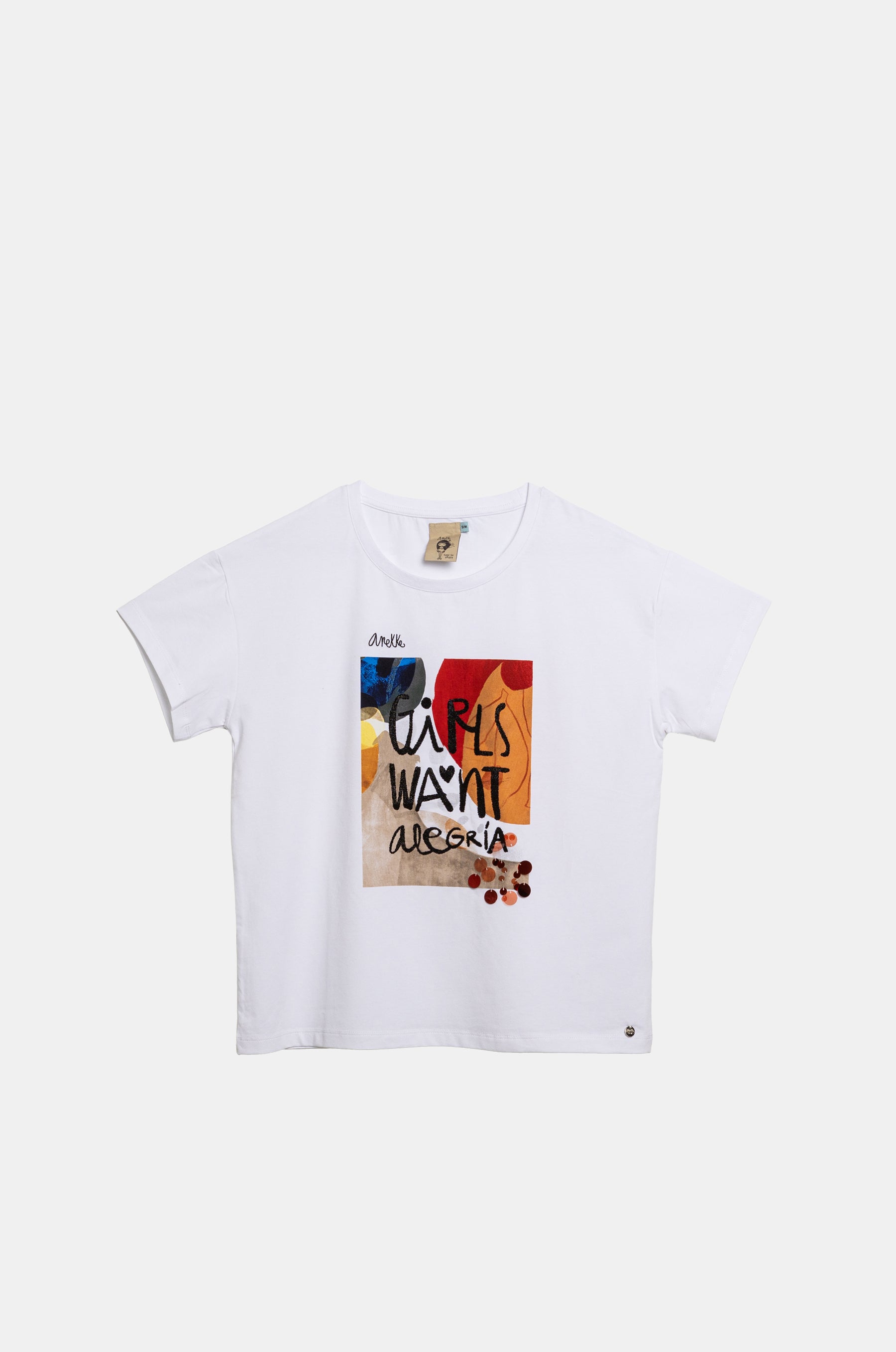 Weißes Kurzarm-T-Shirt Alma
