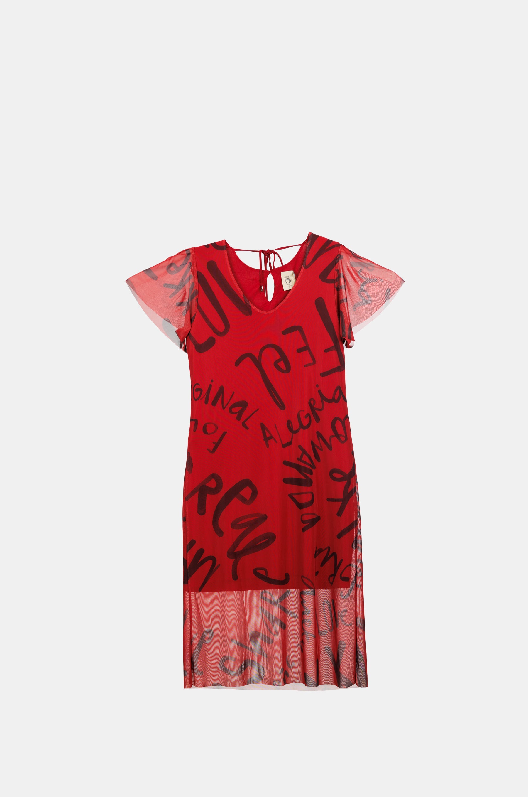 Rotes Kurzarmkleid