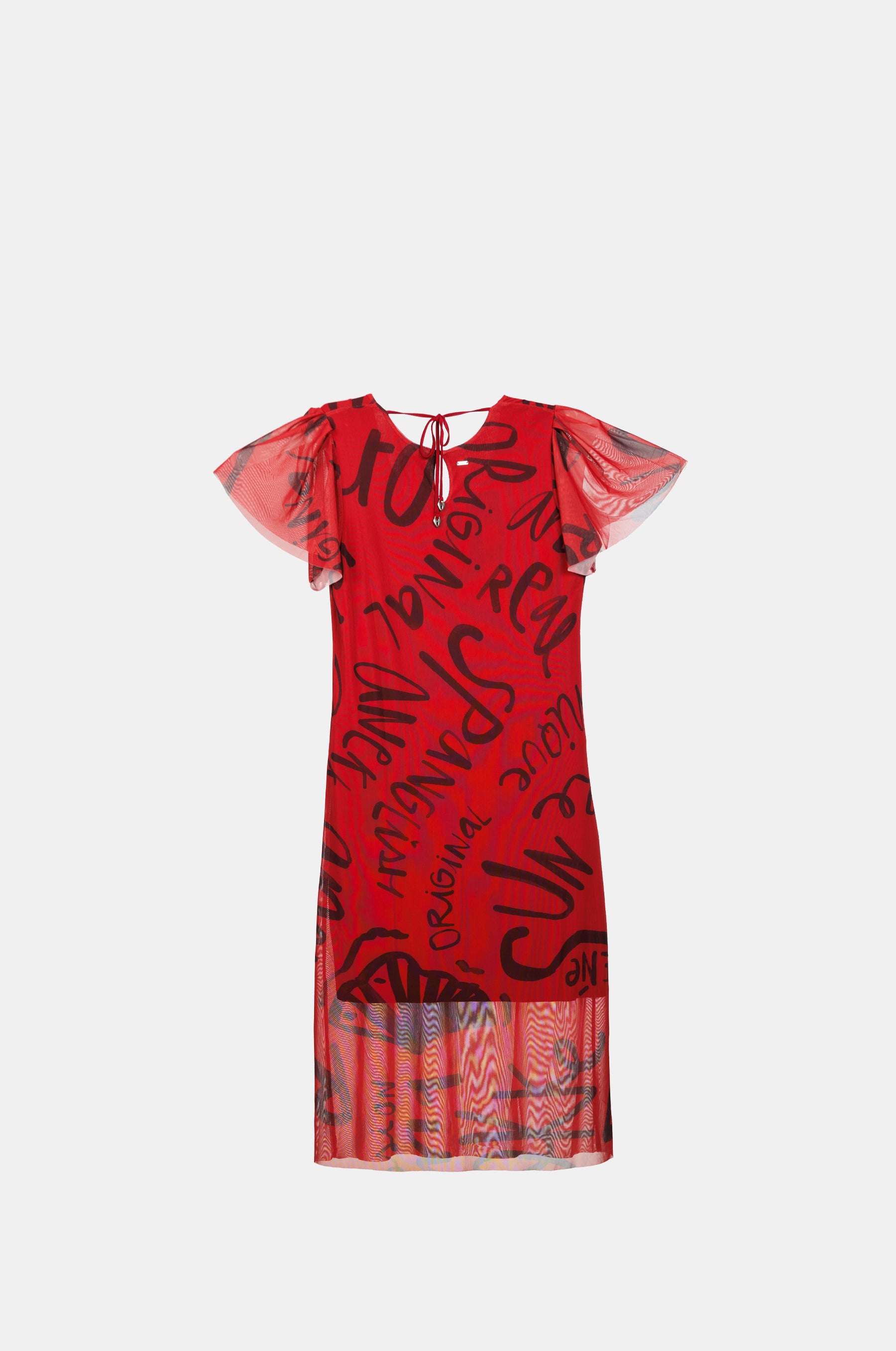 Rotes Kurzarmkleid