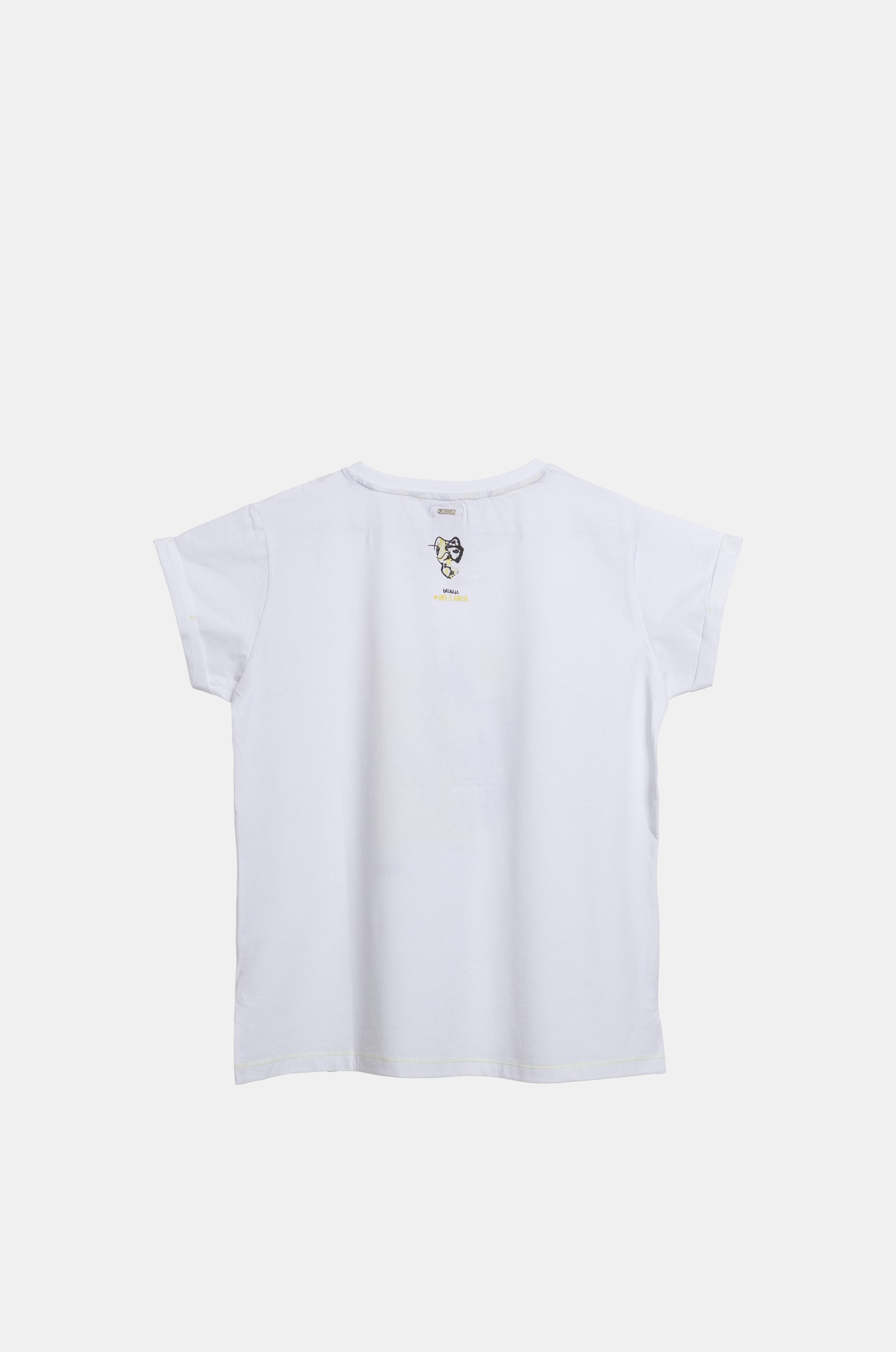 Weiß-goldenes Kurzarm-T-Shirt Anekke