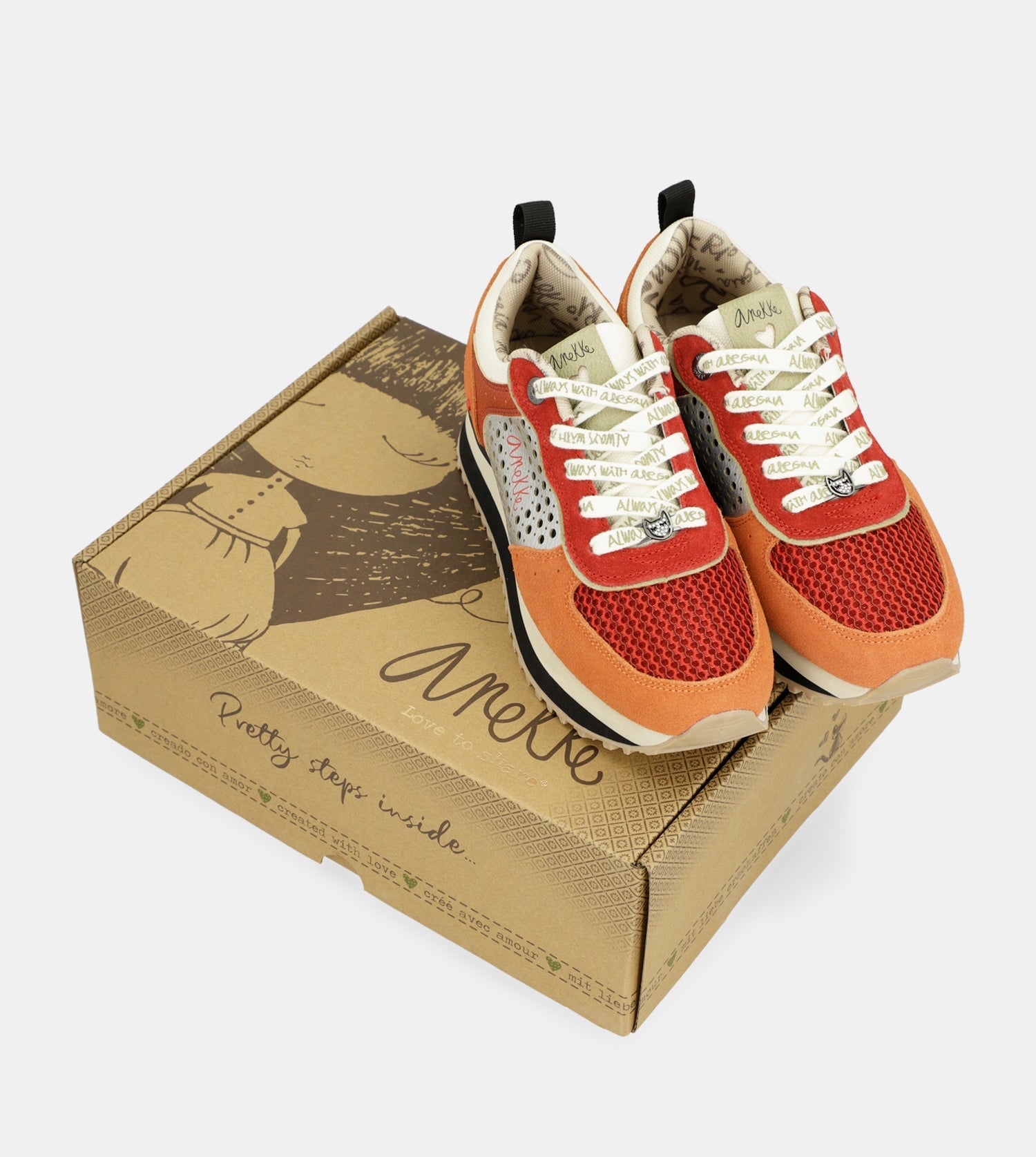 Rote Plattform-Sneakers