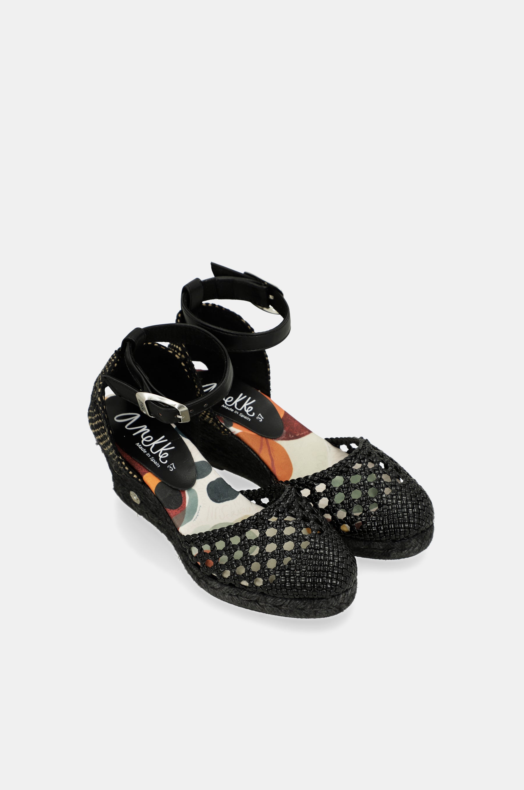 Schwarze Keilsandalen Alma