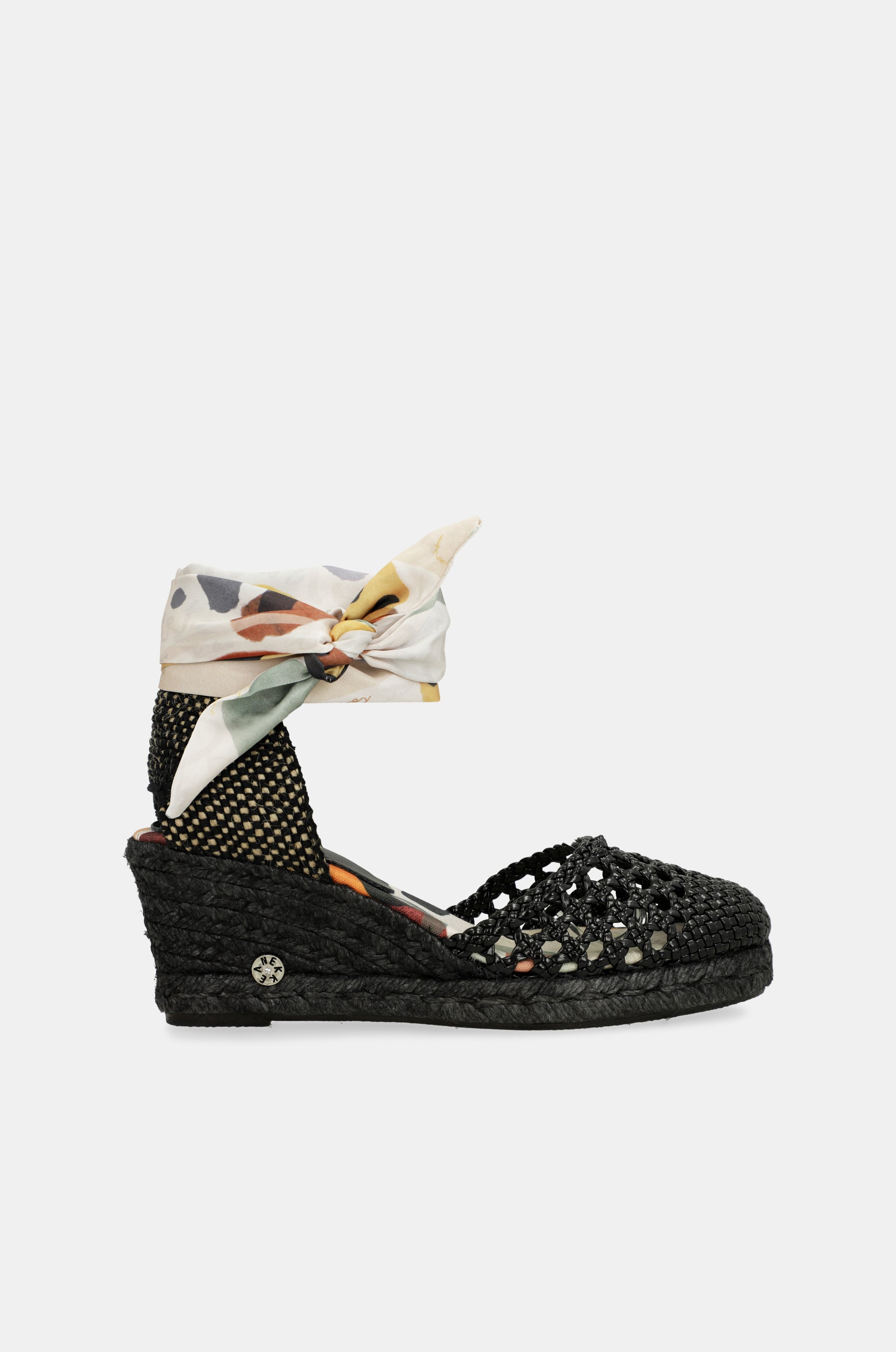 Schwarze Keilsandalen Alma