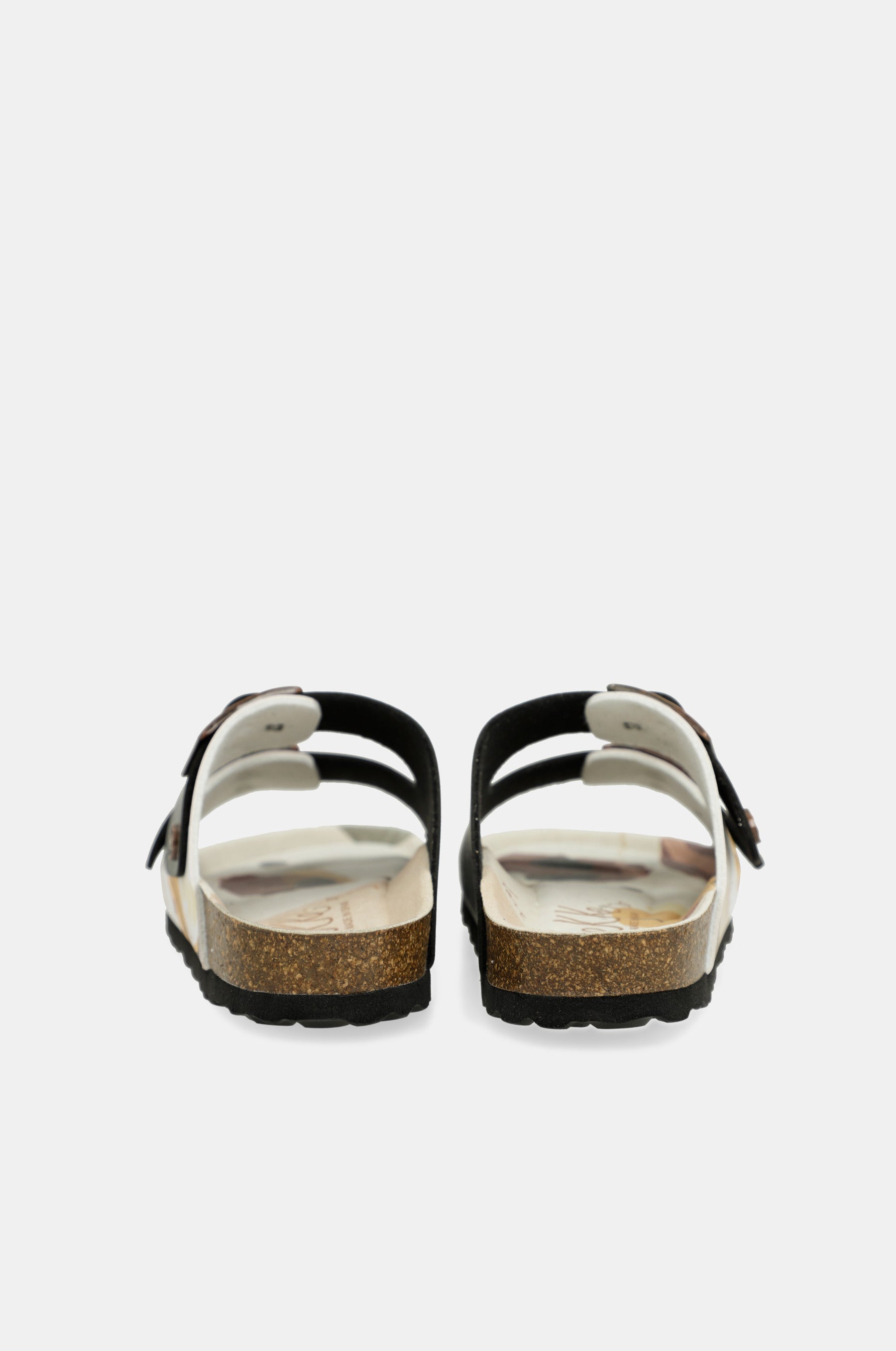 Schwarze mehrfarbige Bio-Sandalen