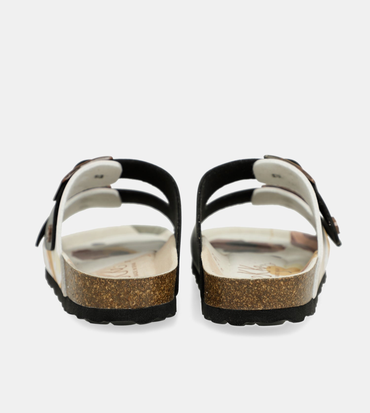 Schwarze mehrfarbige Bio-Sandalen