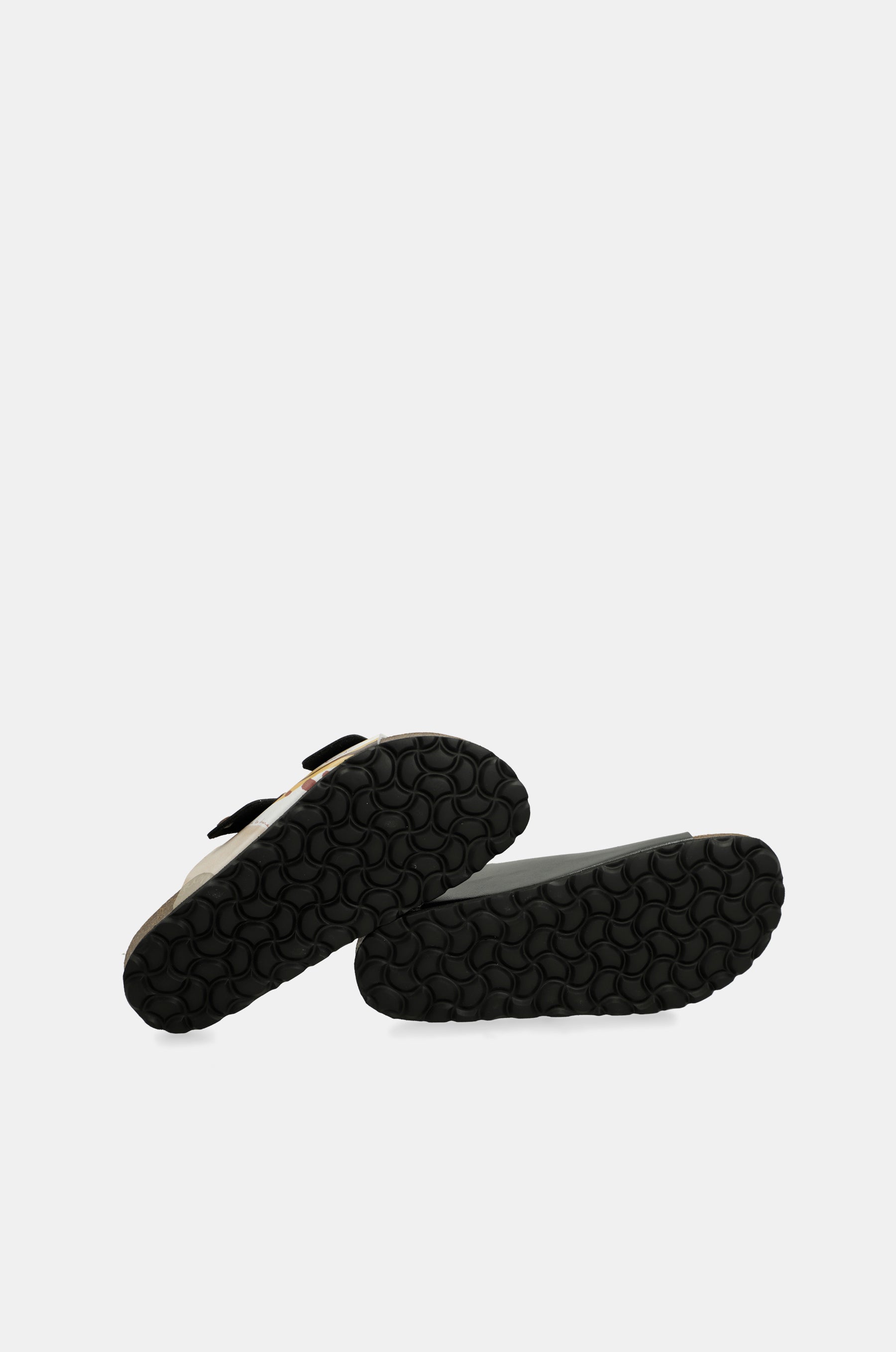 Schwarze mehrfarbige Bio-Sandalen