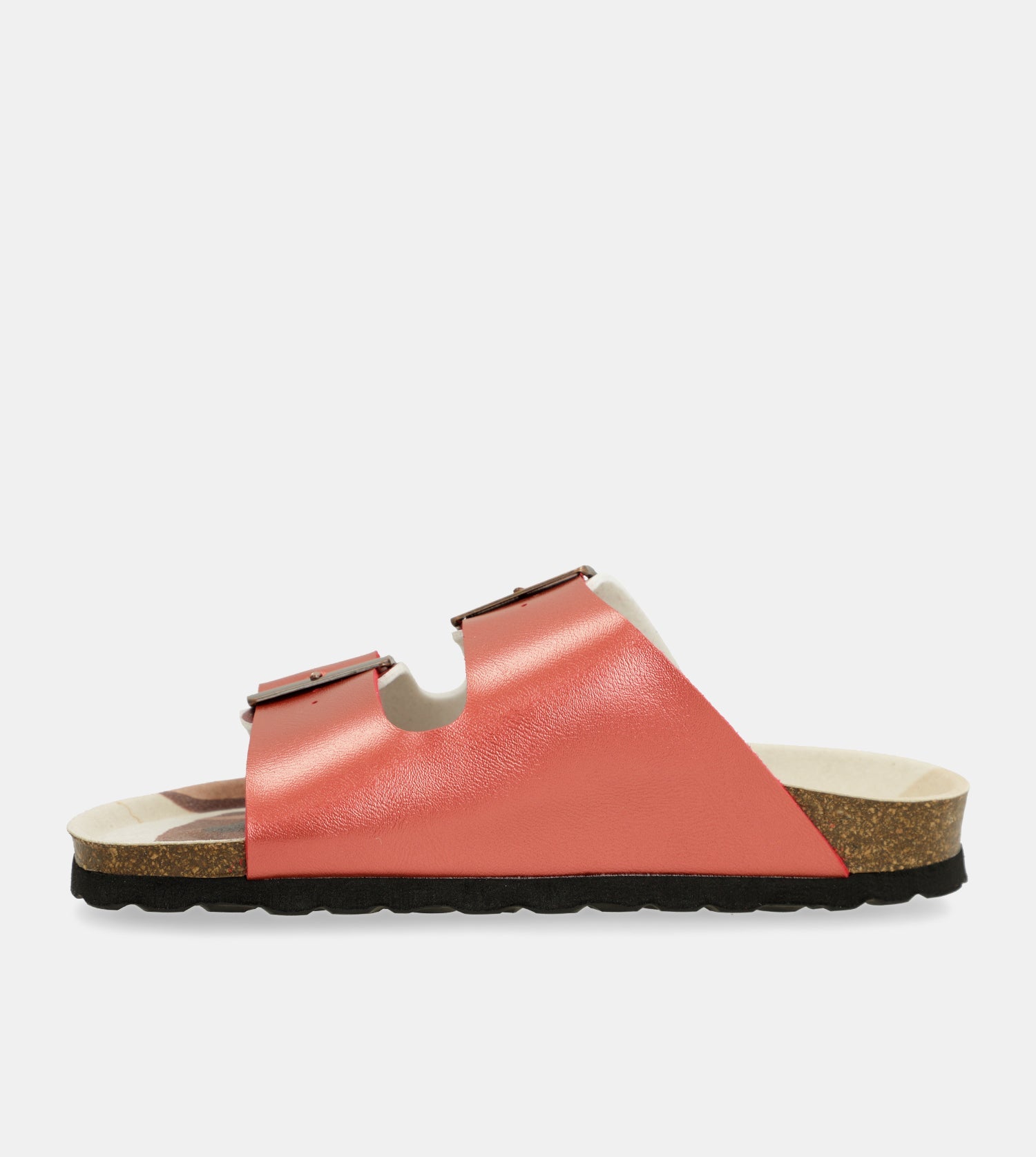 Rote mehrfarbige Bio-Sandalen