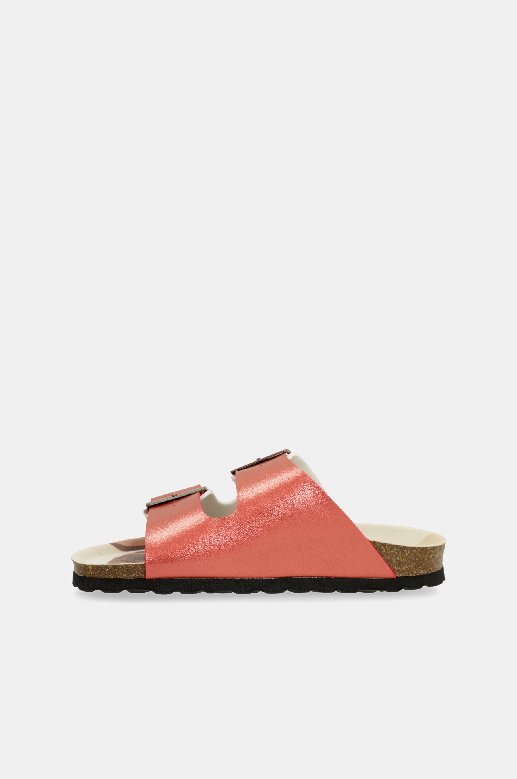 Rote mehrfarbige Bio-Sandalen
