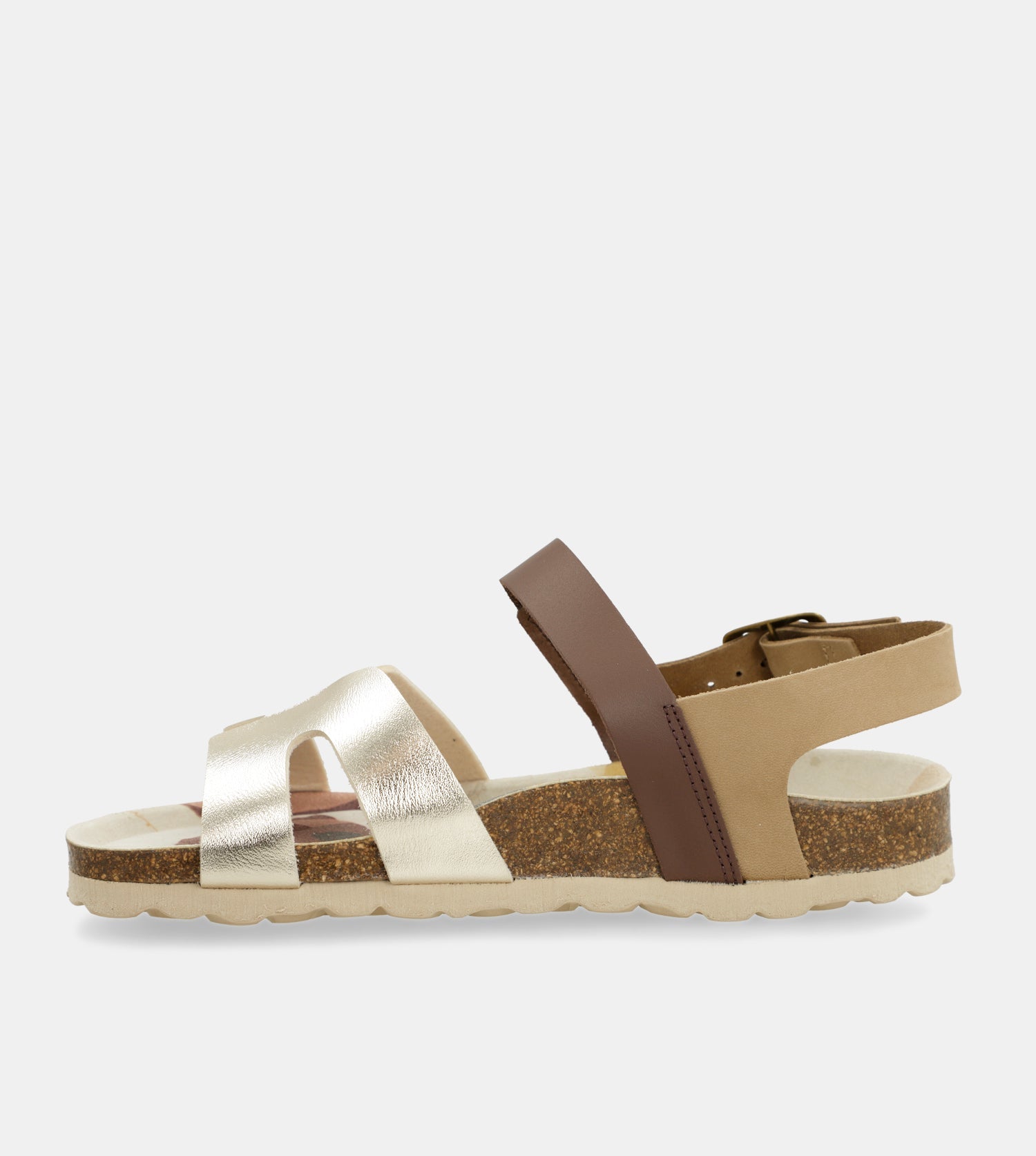 Goldene und braune Sandalen
