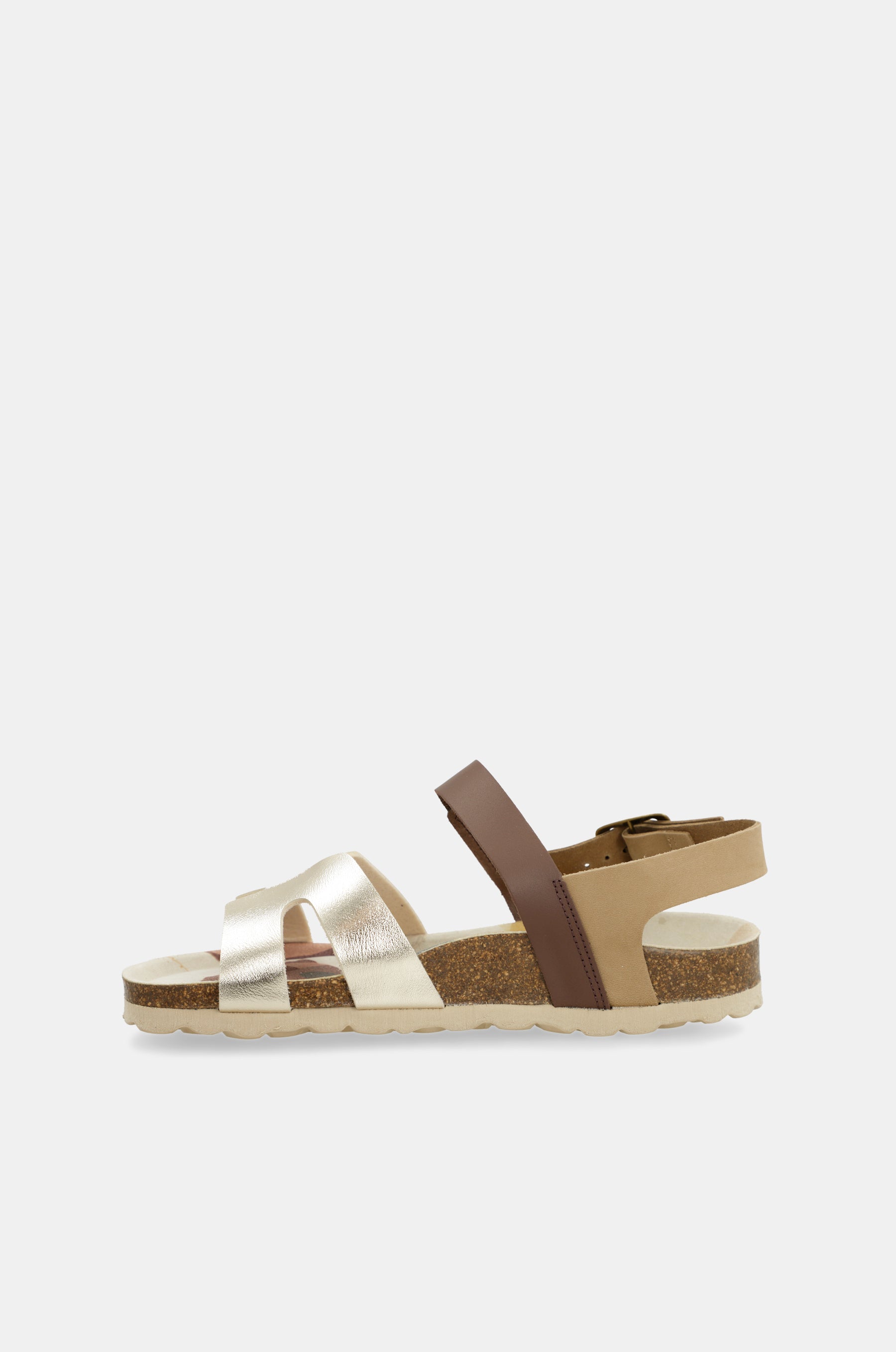 Goldene und braune Sandalen