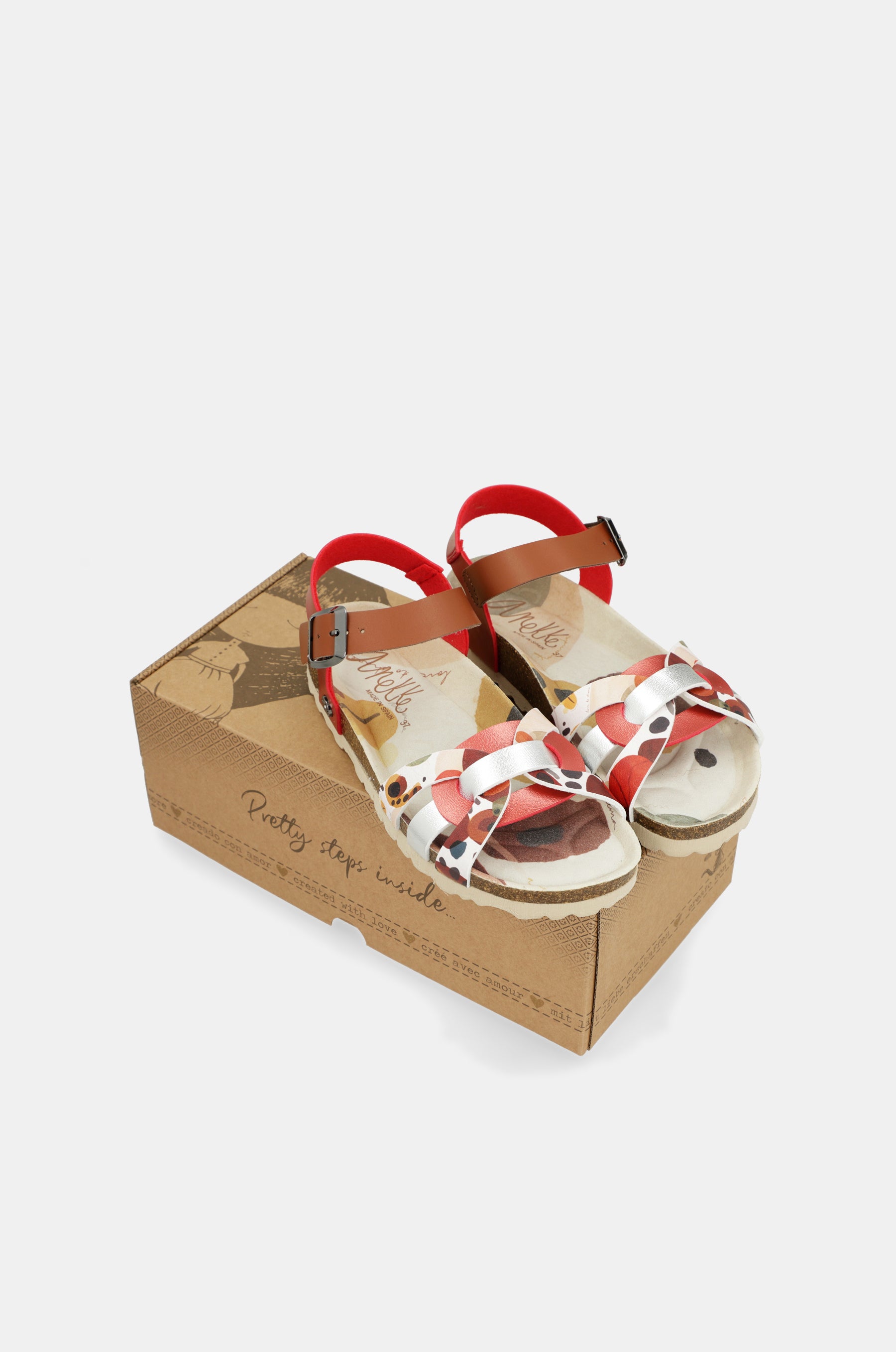 Alma rote Sandalen mit Riemchen
