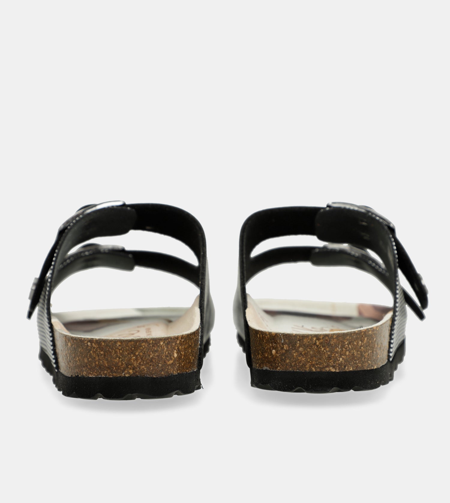 Schwarze Bio-Sandalen mit Punkten