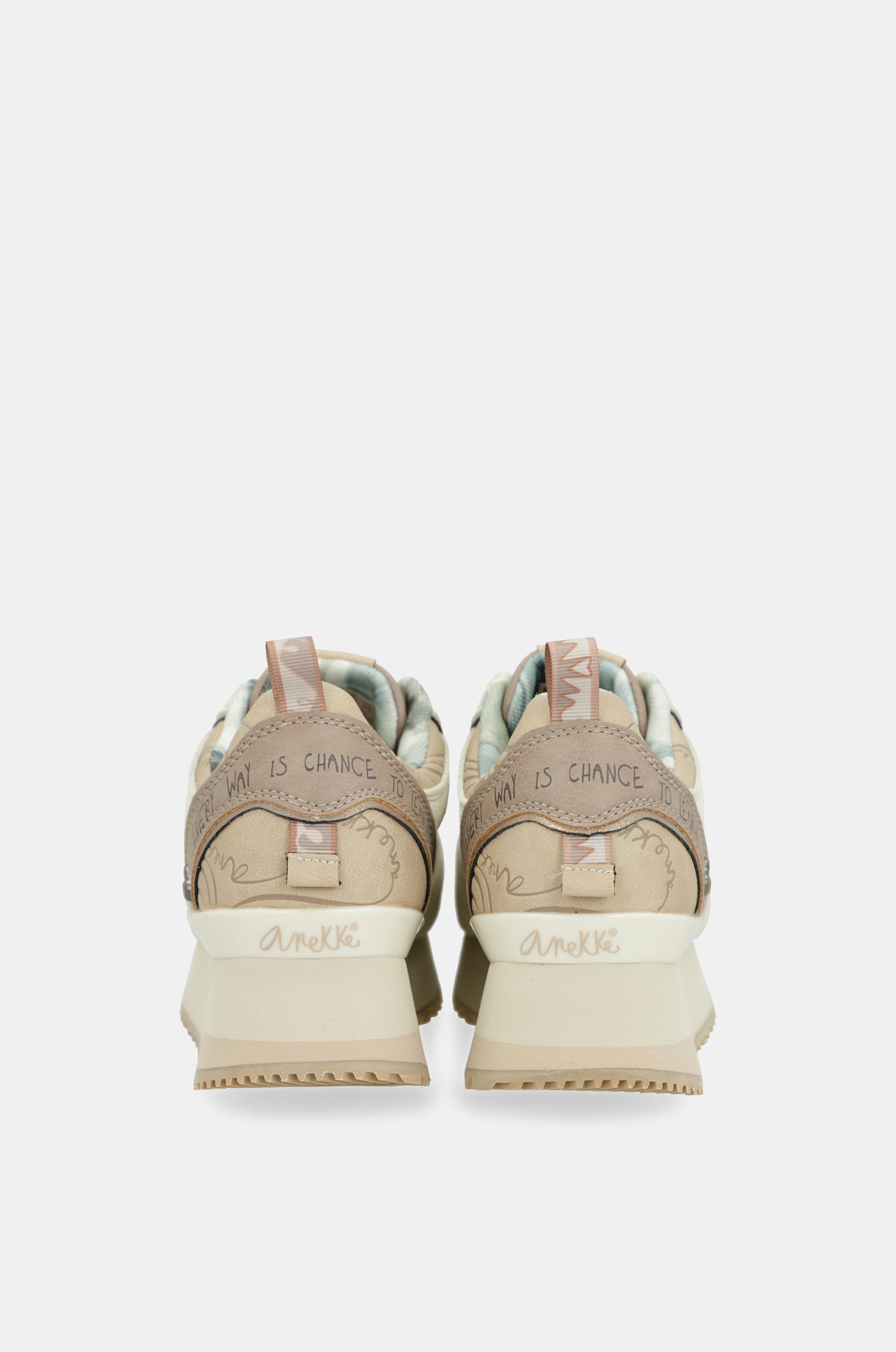 Beige Plattform-Sneakers
