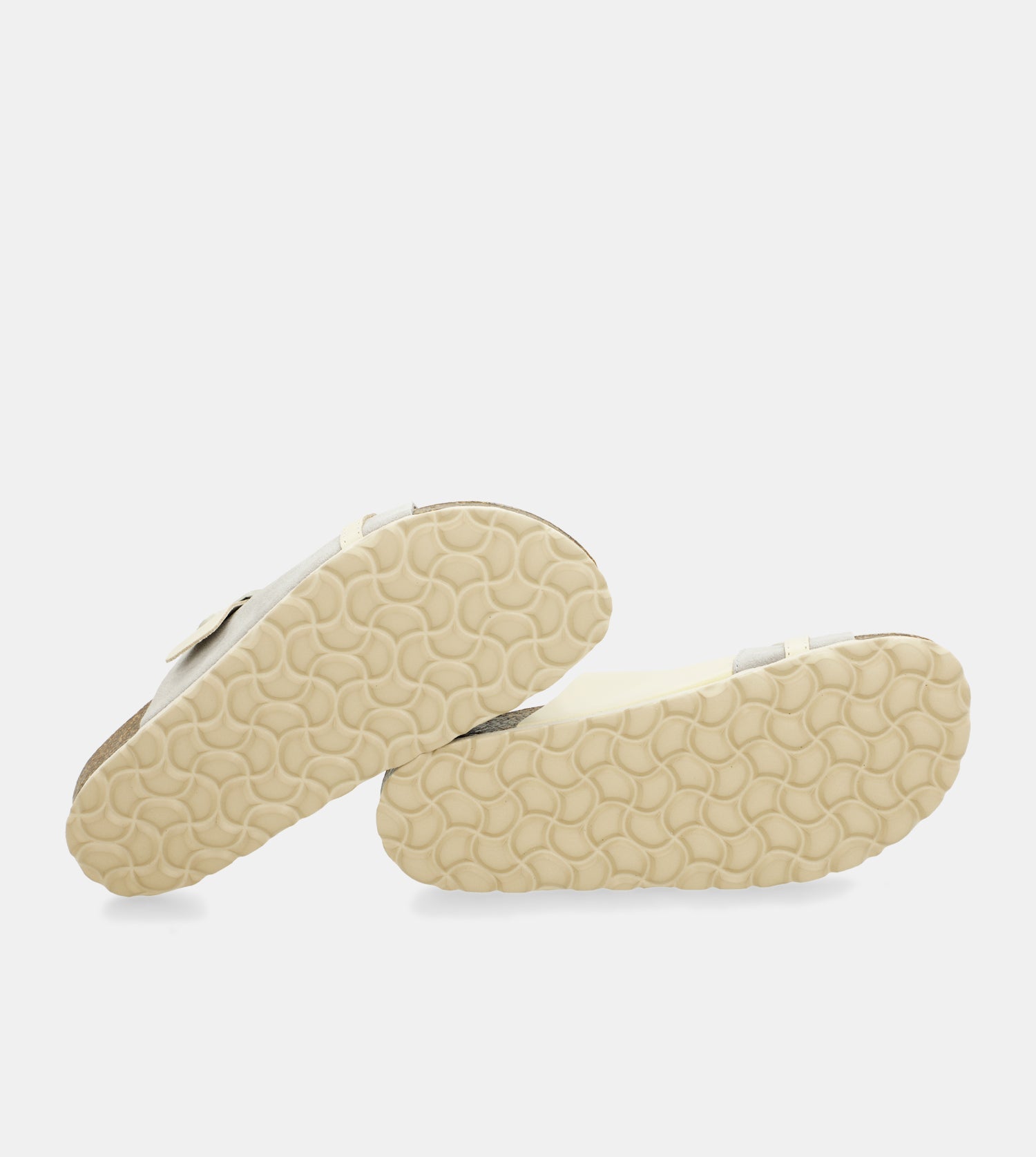 Graue Bio-Sandalen mit Kettendetail