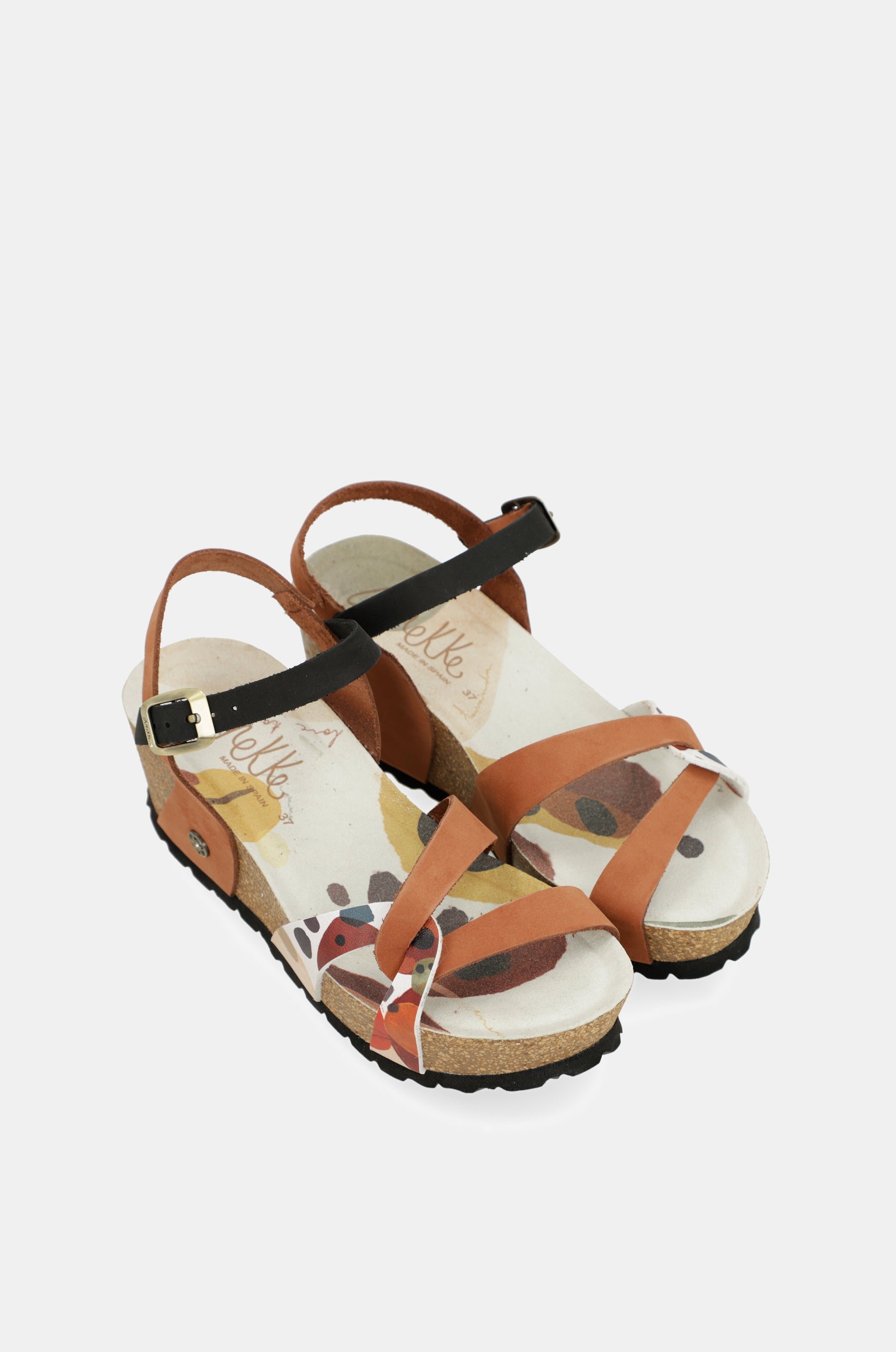 Keilsandalen bio mit Lederriemen