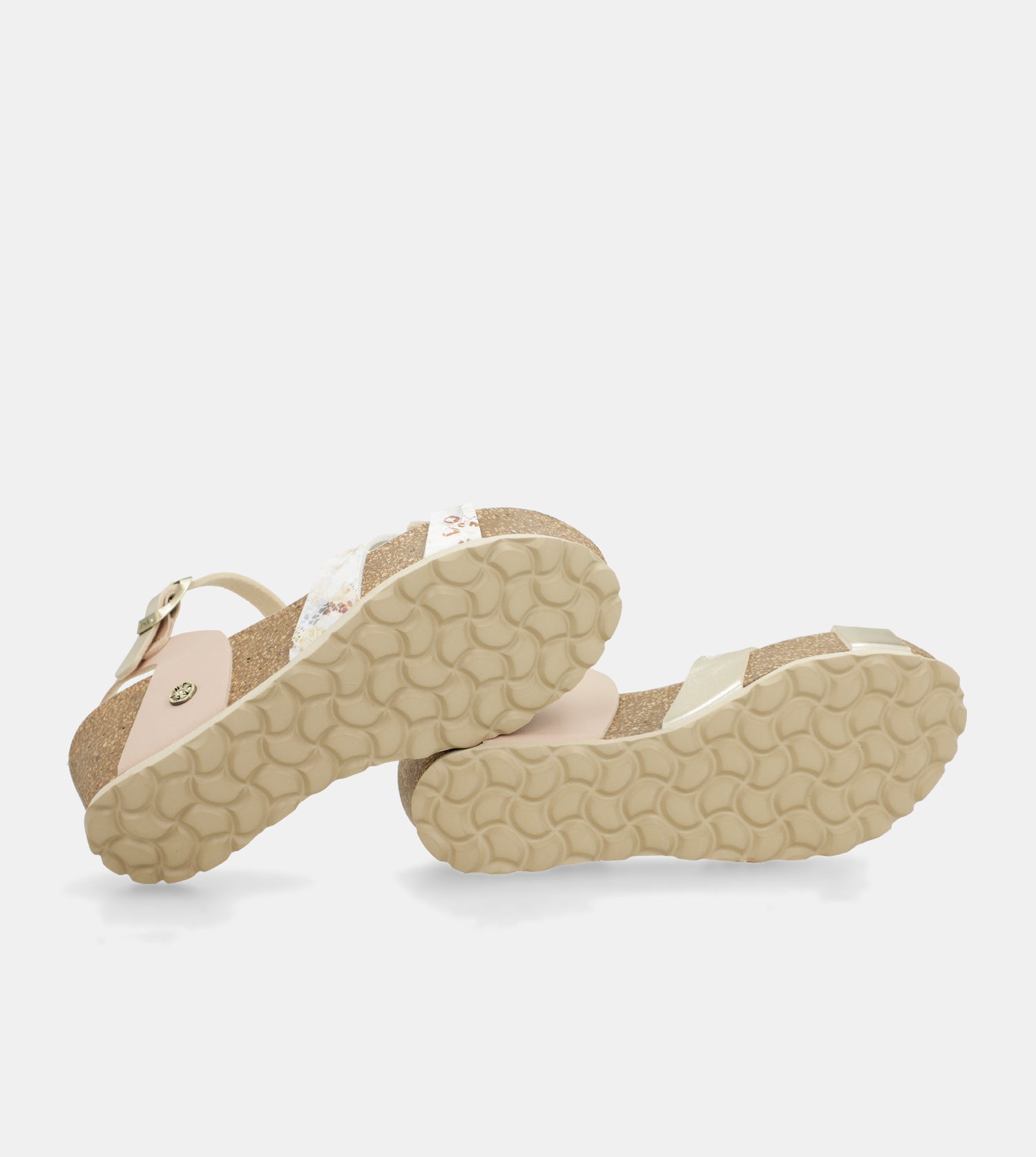 Keilsandalen bio mit weißen Riemen