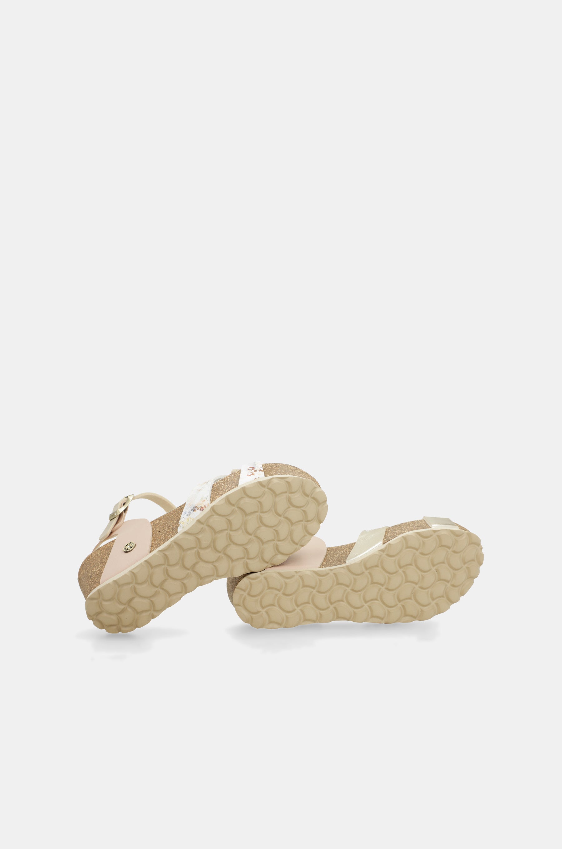 Keilsandalen bio mit weißen Riemen