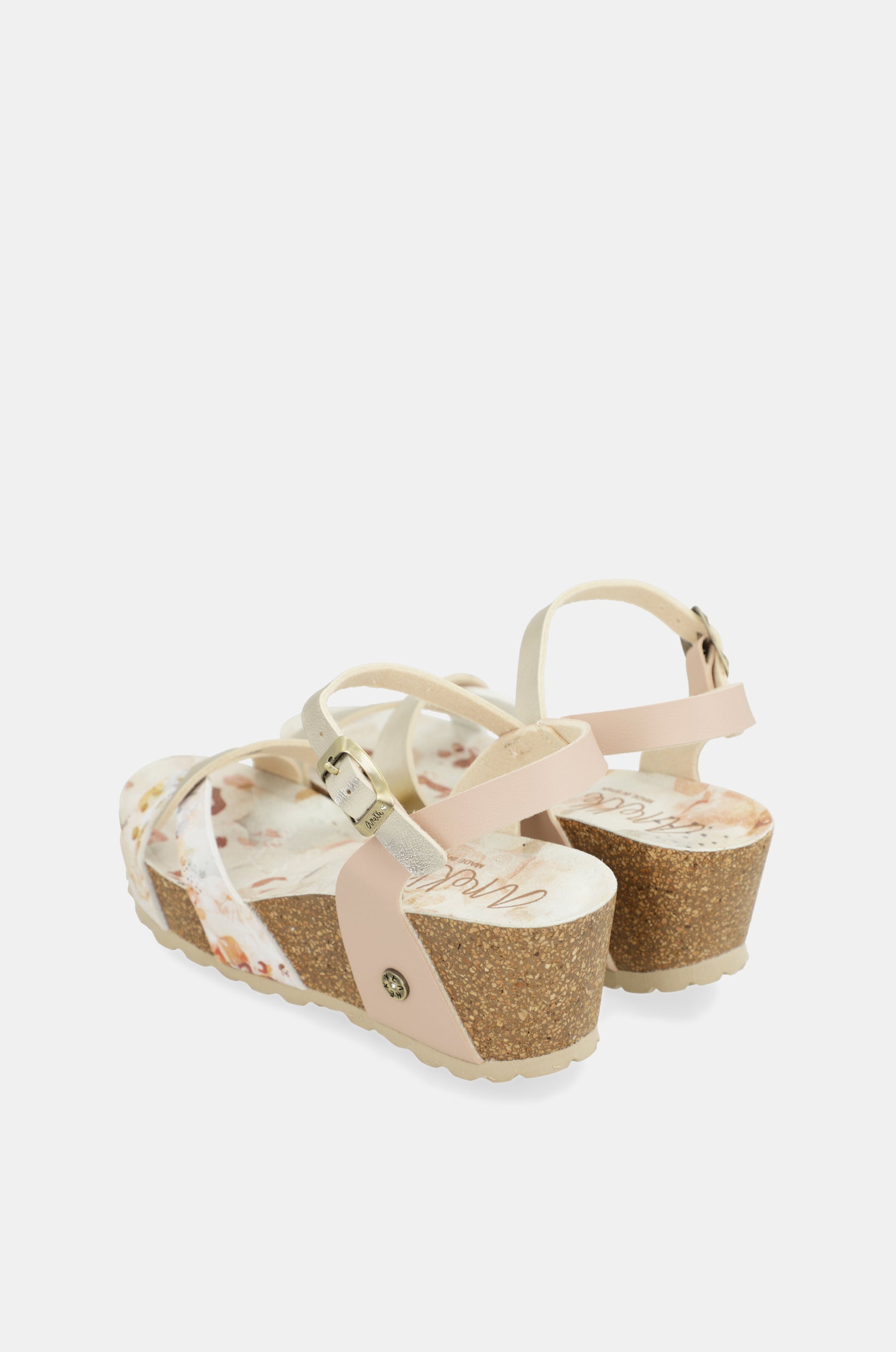 Keilsandalen bio mit weißen Riemen