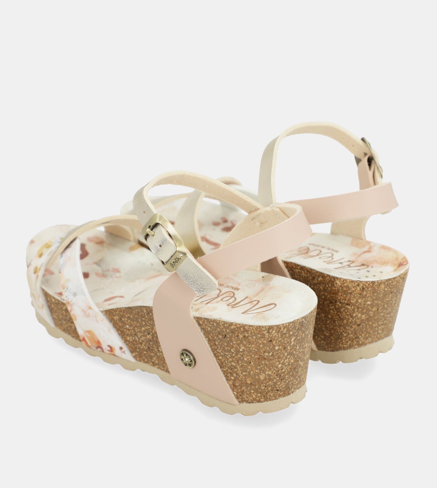 Keilsandalen bio mit weißen Riemen