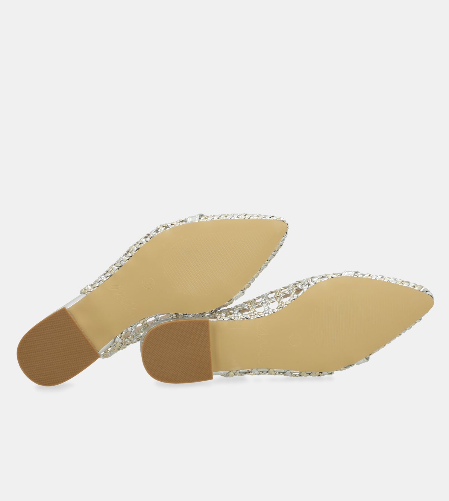 Goldene und silberne Slingback-Ballerinas
