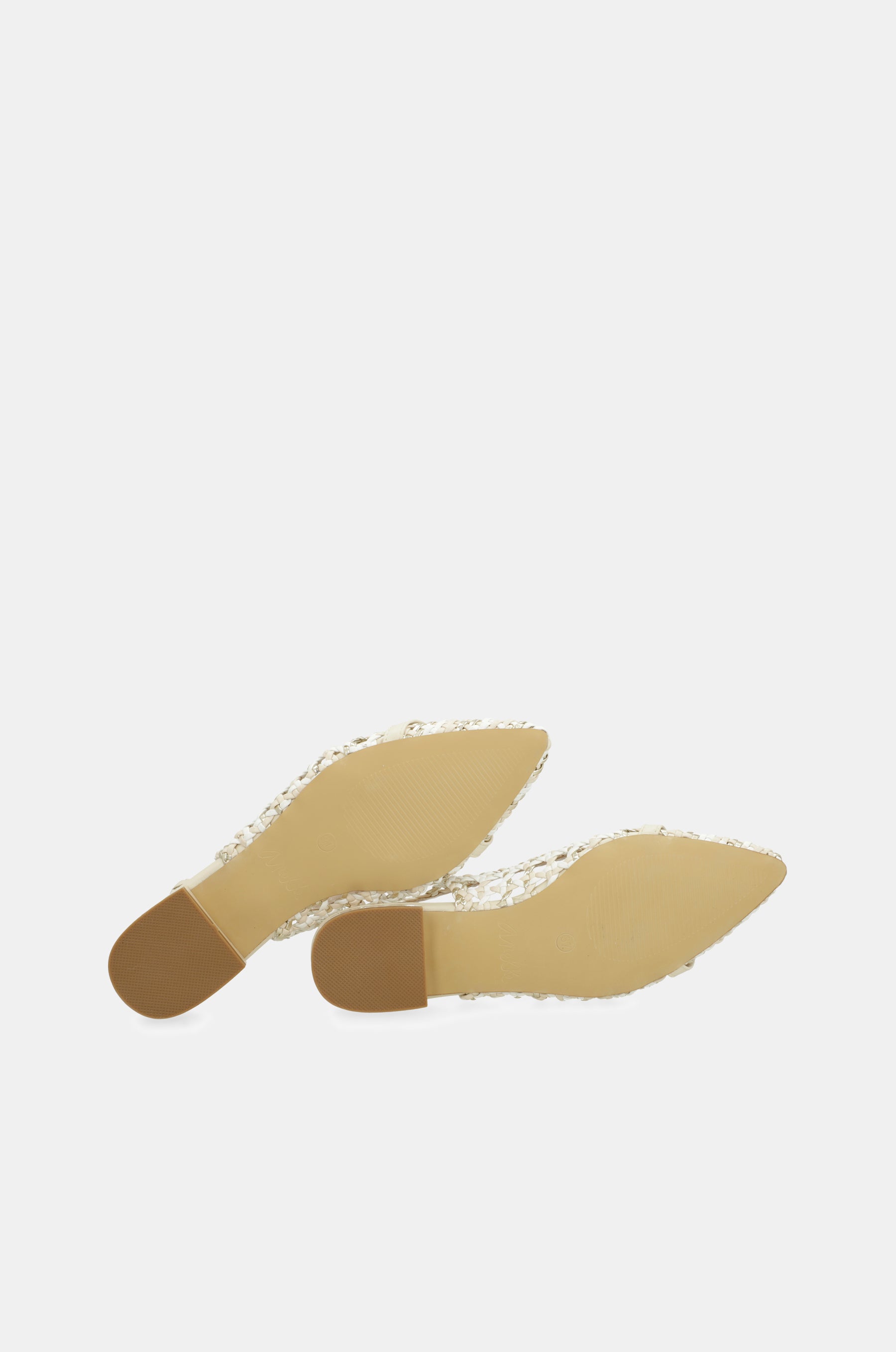 Weiße und rosa Slingback-Ballerinas