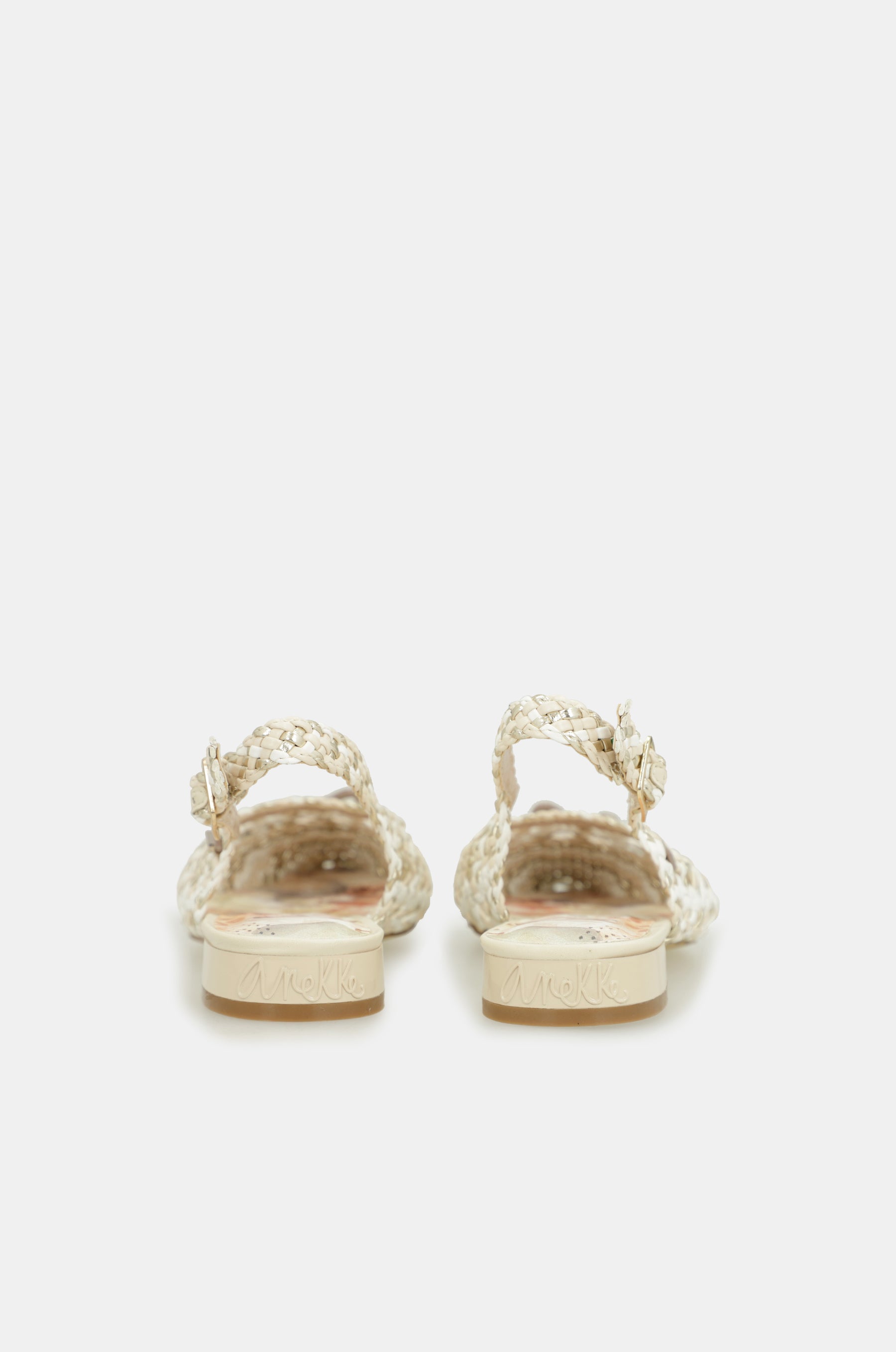 Weiße und rosa Slingback-Ballerinas