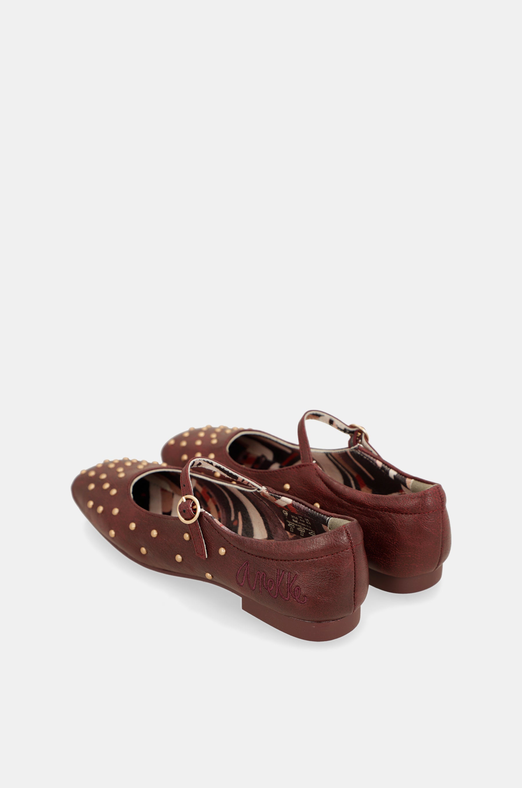 Ballerinas mit Nieten bordeaux