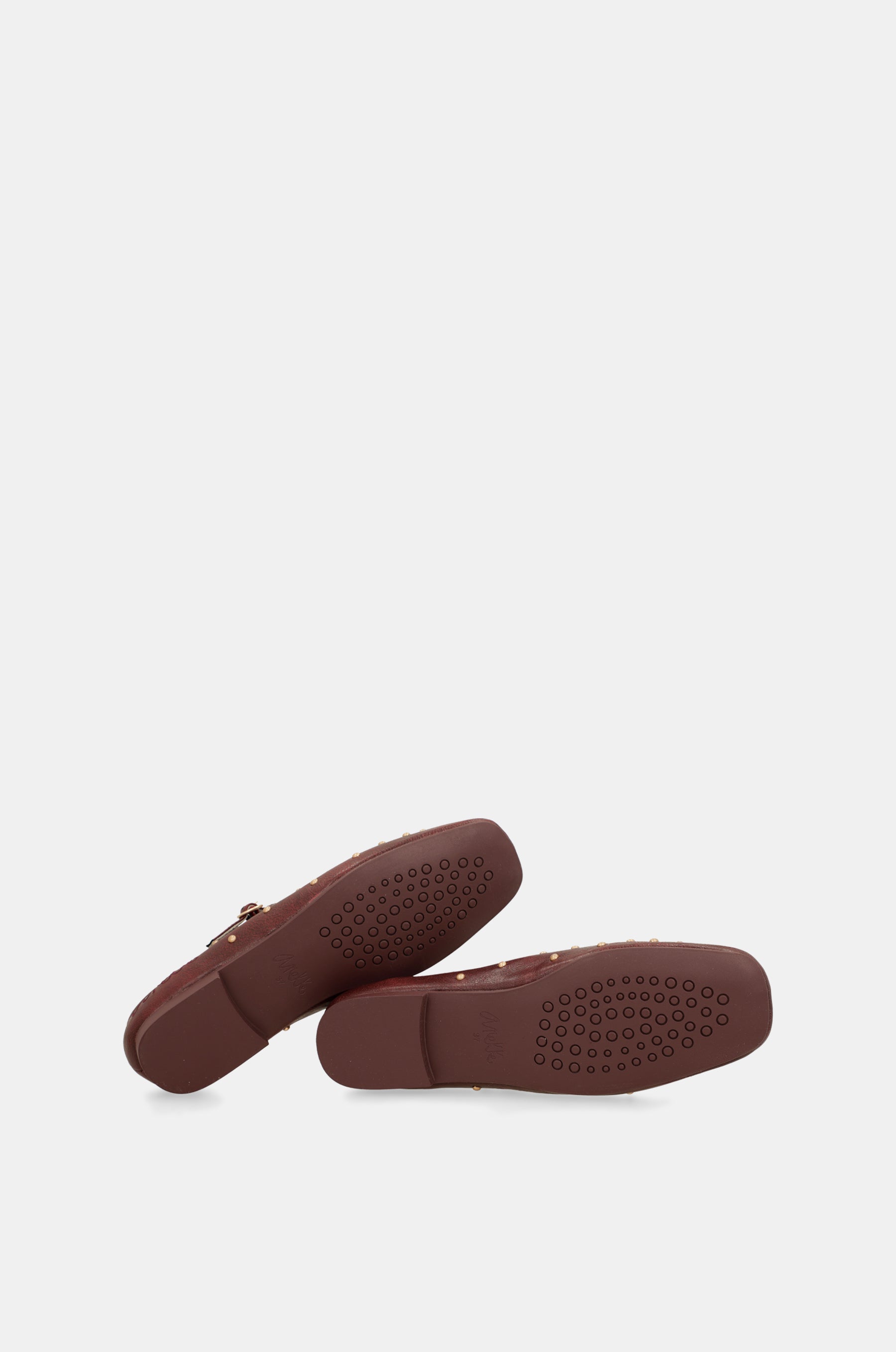 Ballerinas mit Nieten bordeaux