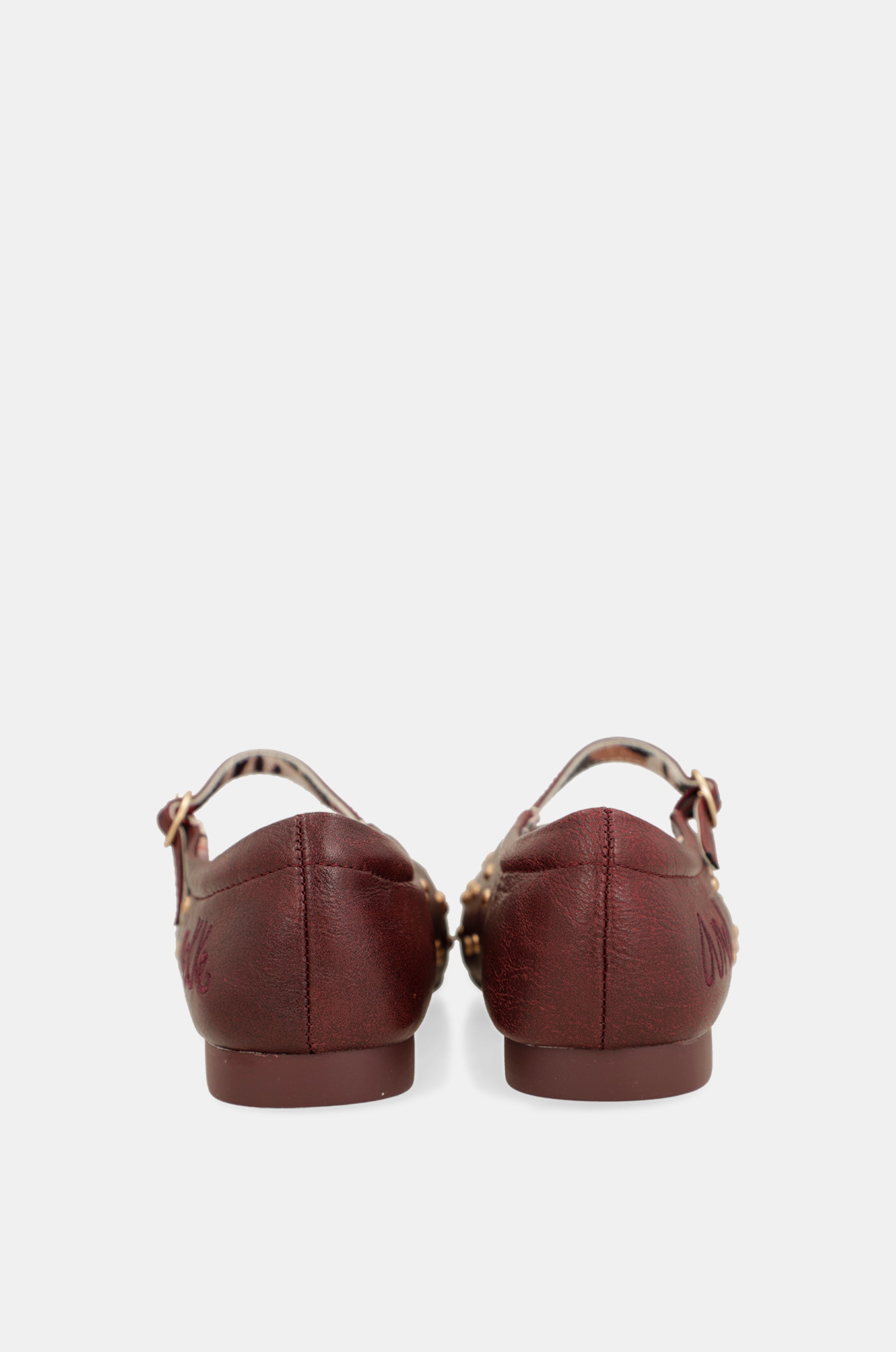 Ballerinas mit Nieten bordeaux