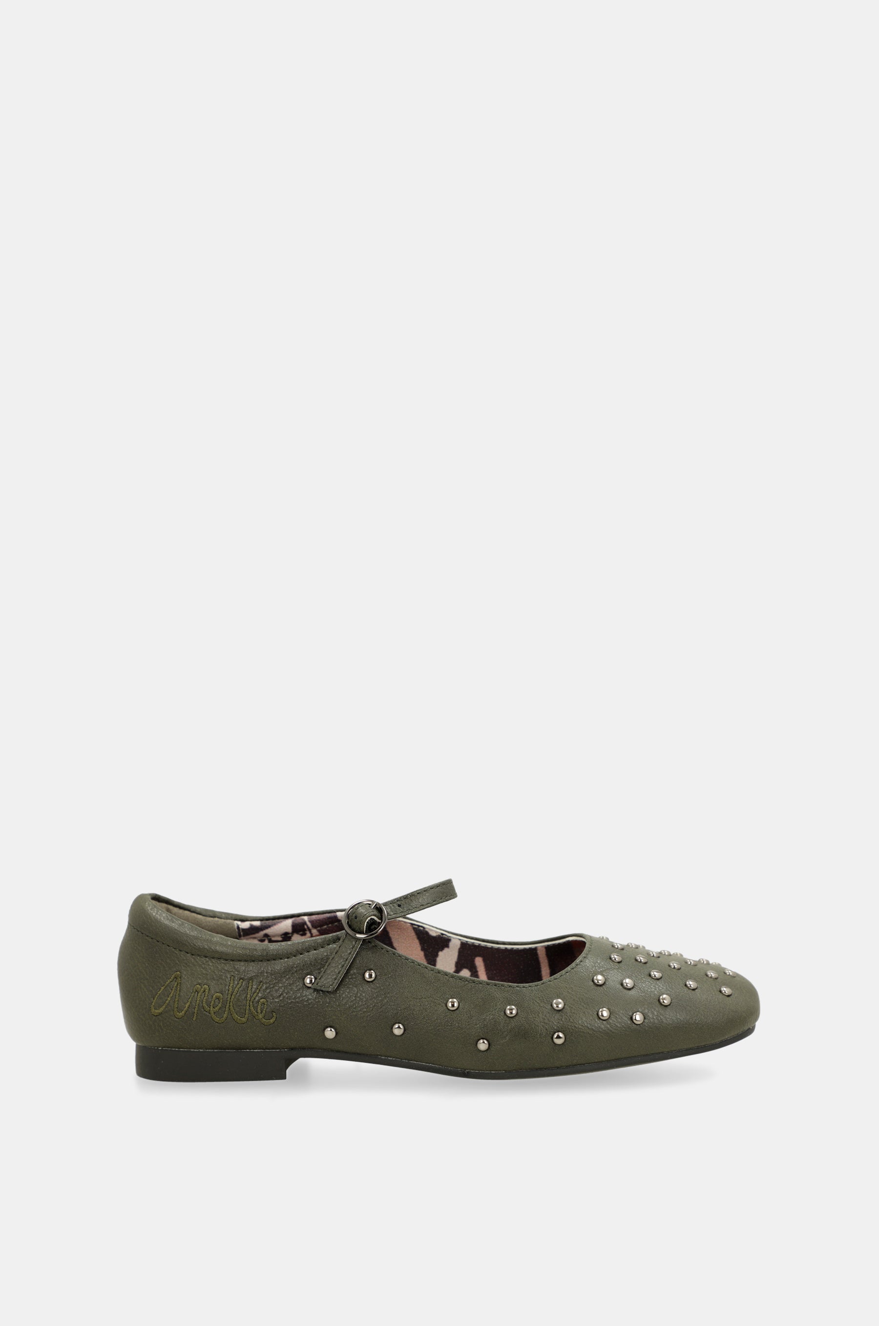 Ballerinas mit Nieten khaki