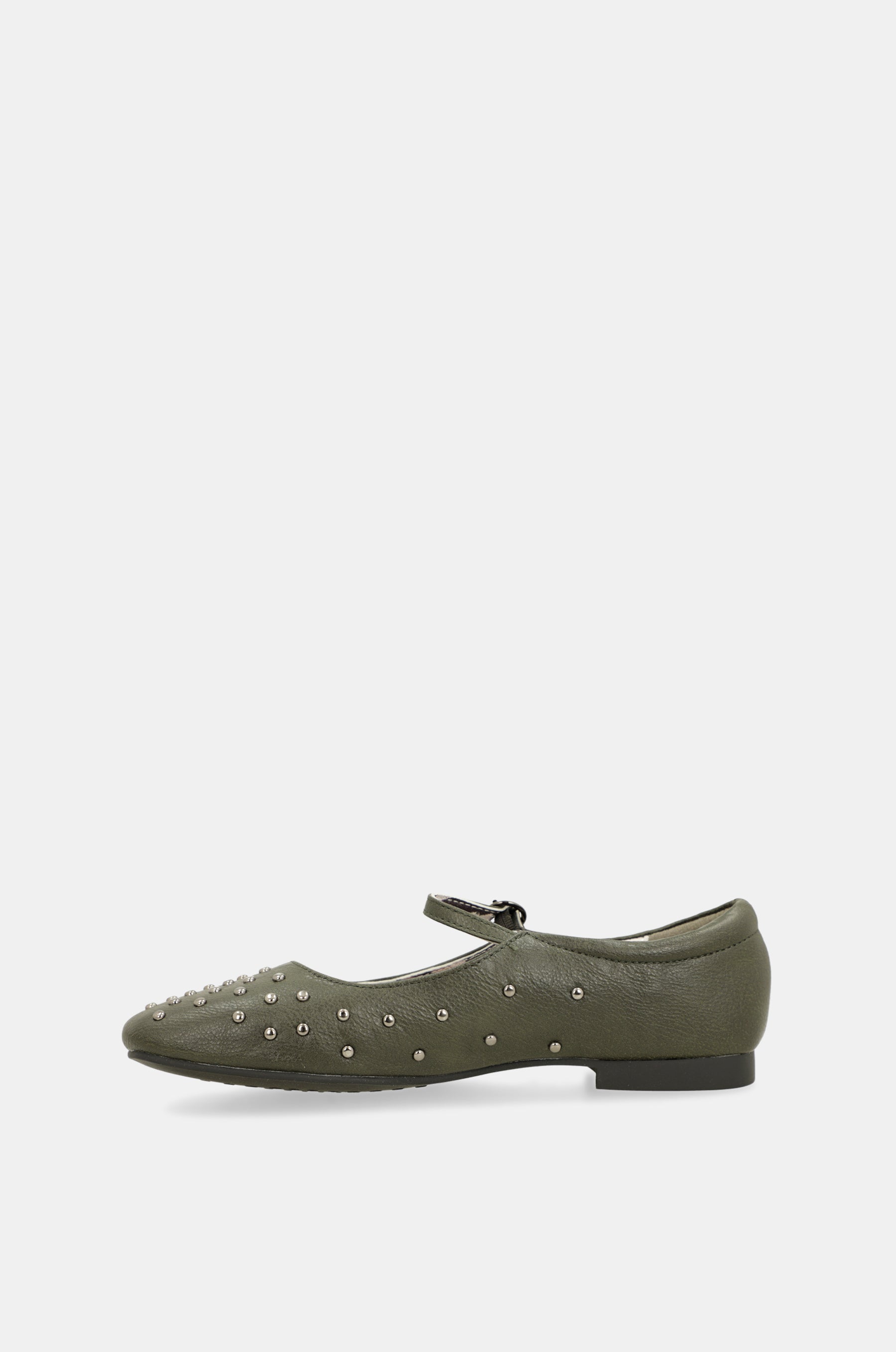 Ballerinas mit Nieten khaki
