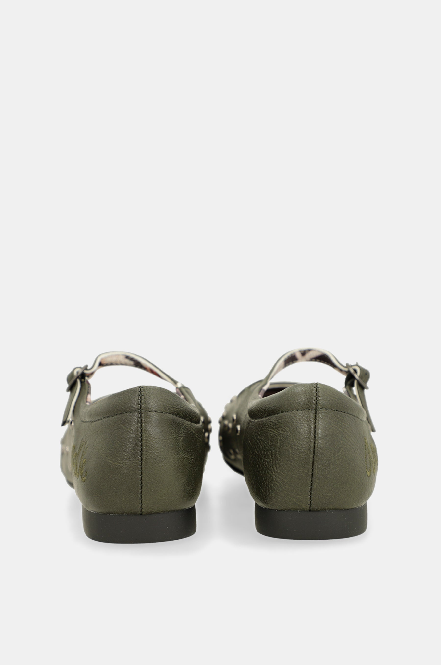 Ballerinas mit Nieten khaki
