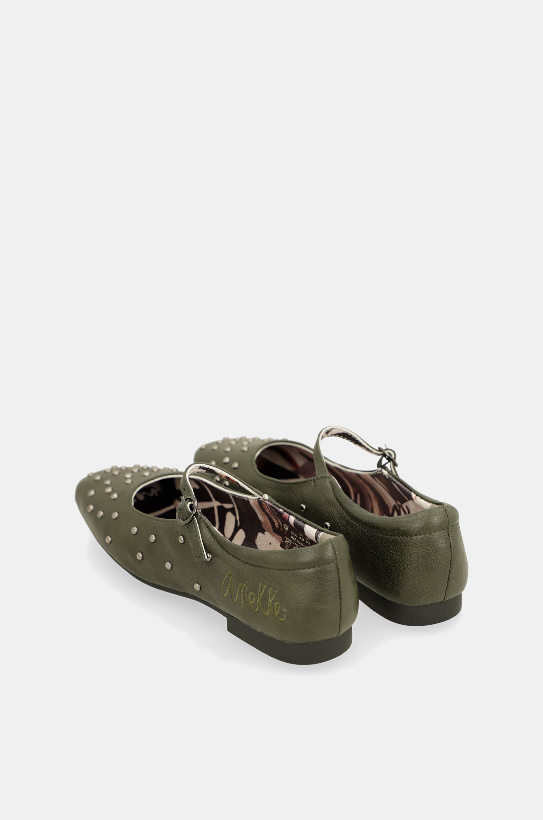 Ballerinas mit Nieten khaki