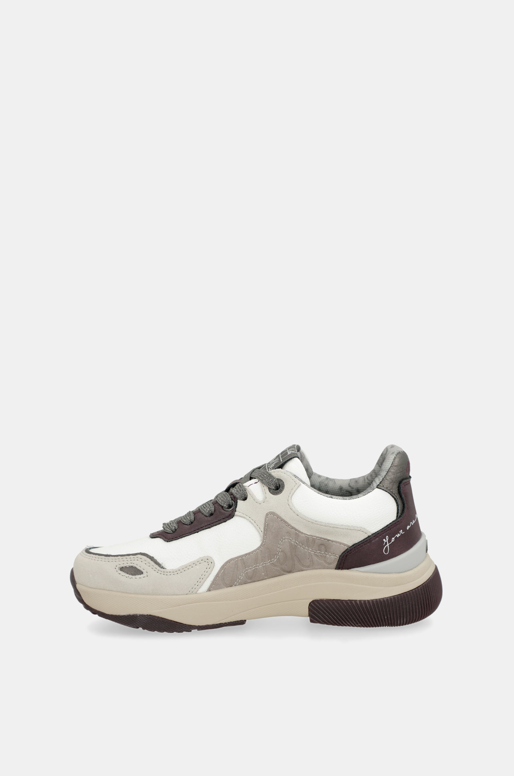Sneakers weiß und bordeaux