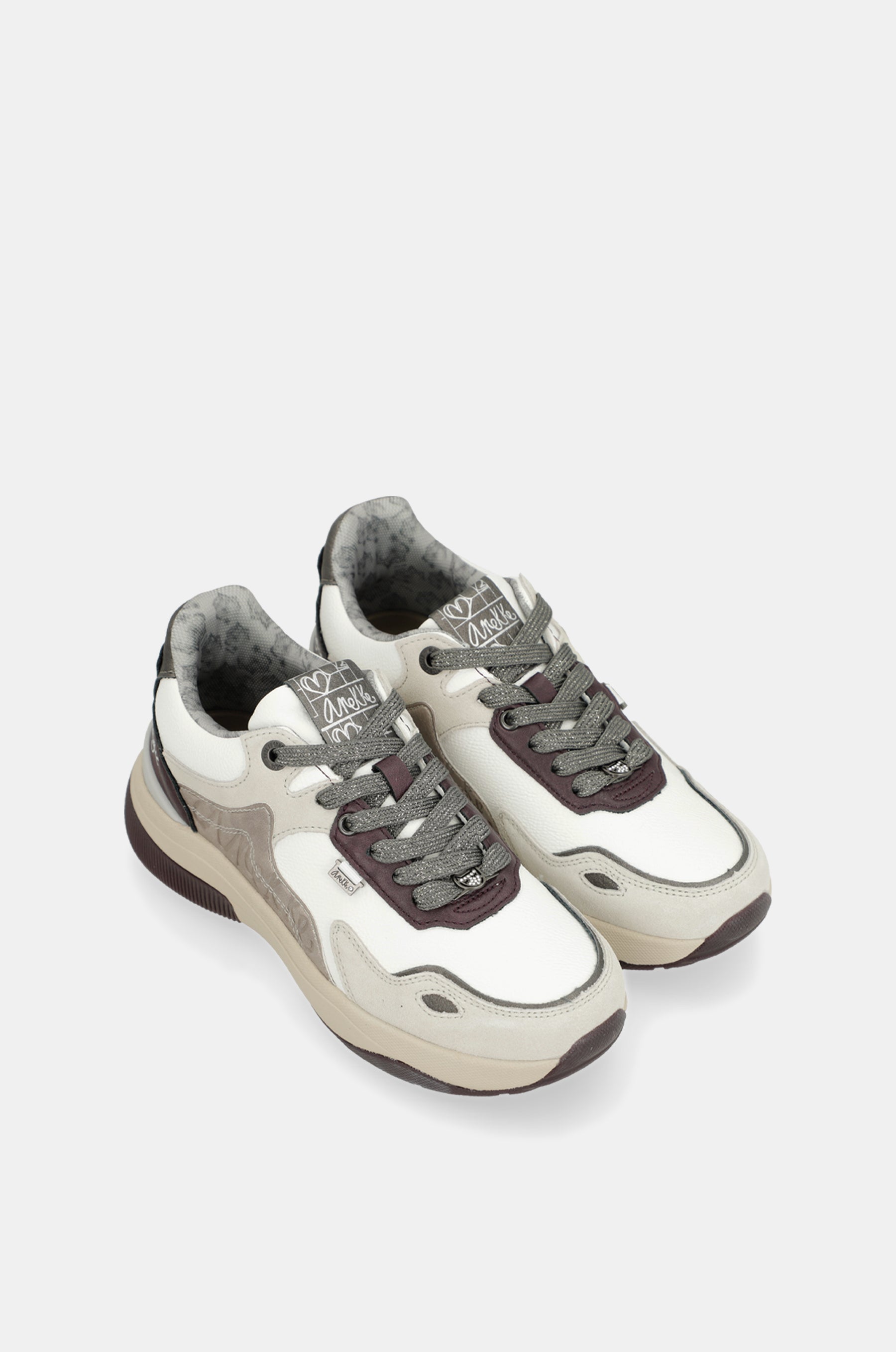 Sneakers weiß und bordeaux