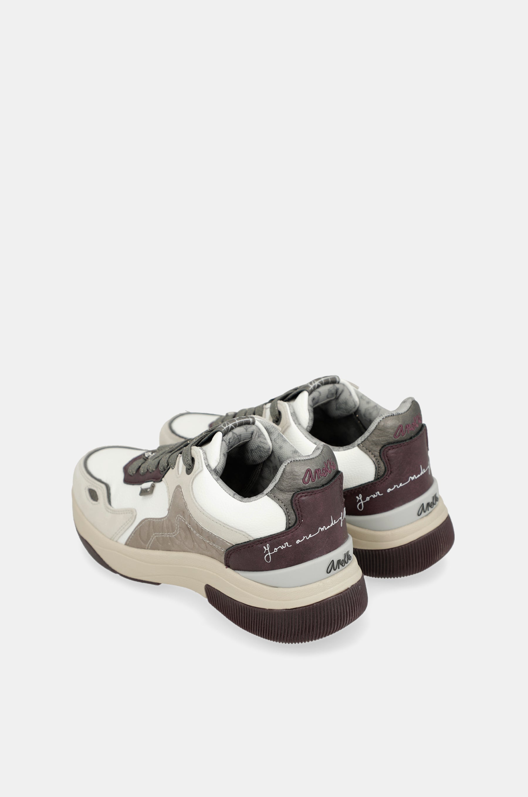 Sneakers weiß und bordeaux