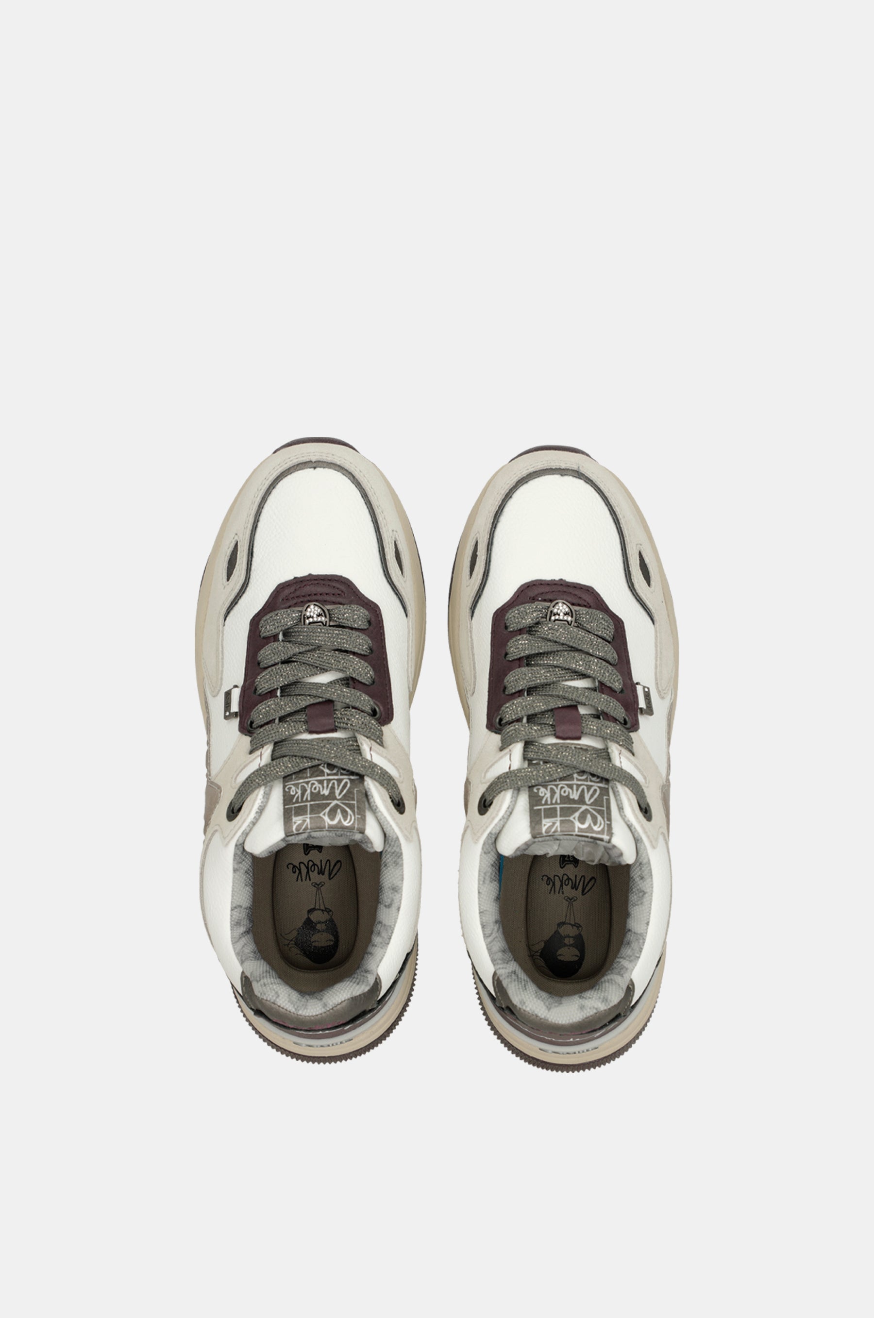 Sneakers weiß und bordeaux