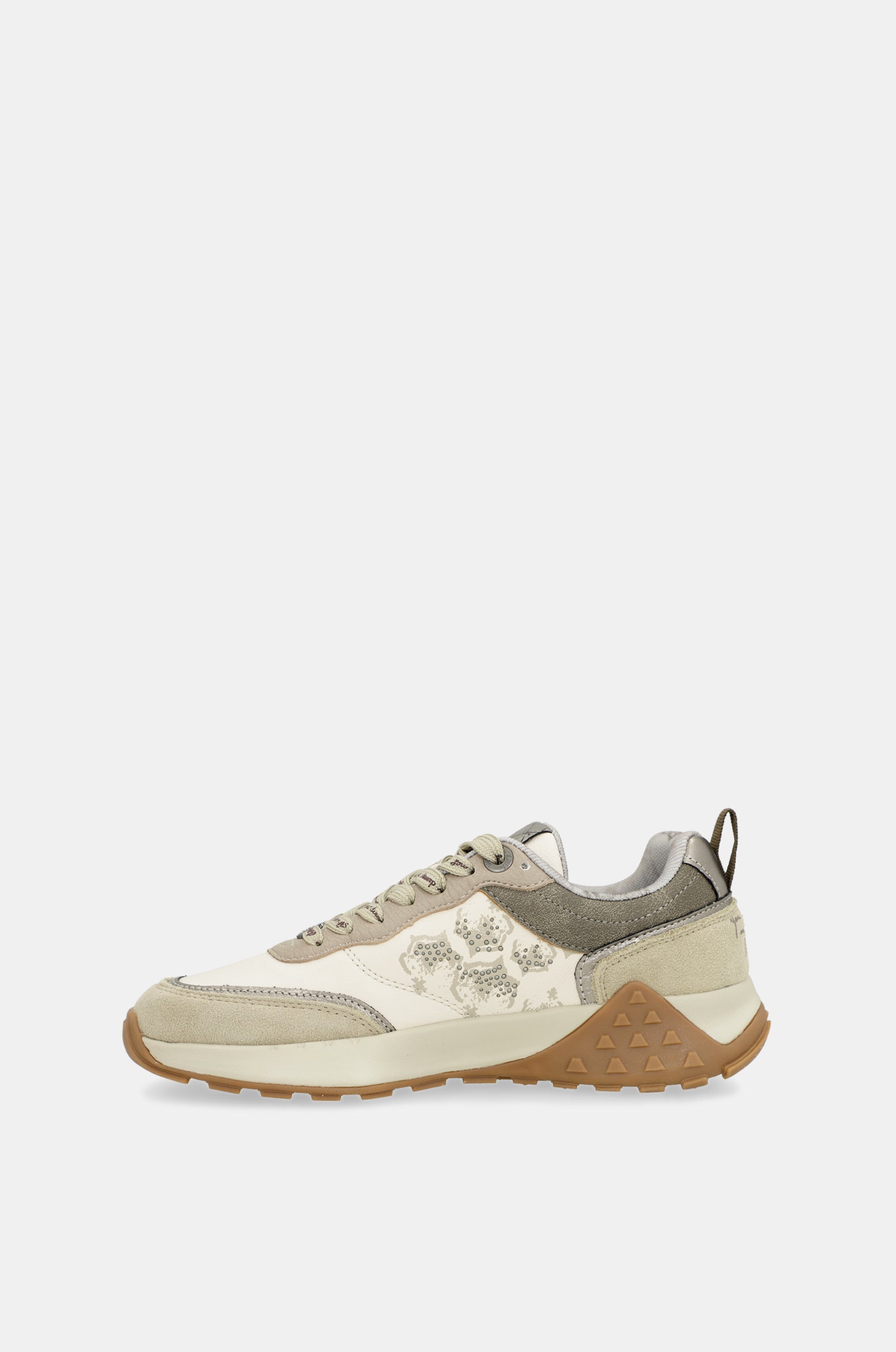 Sneakers beige gemustert