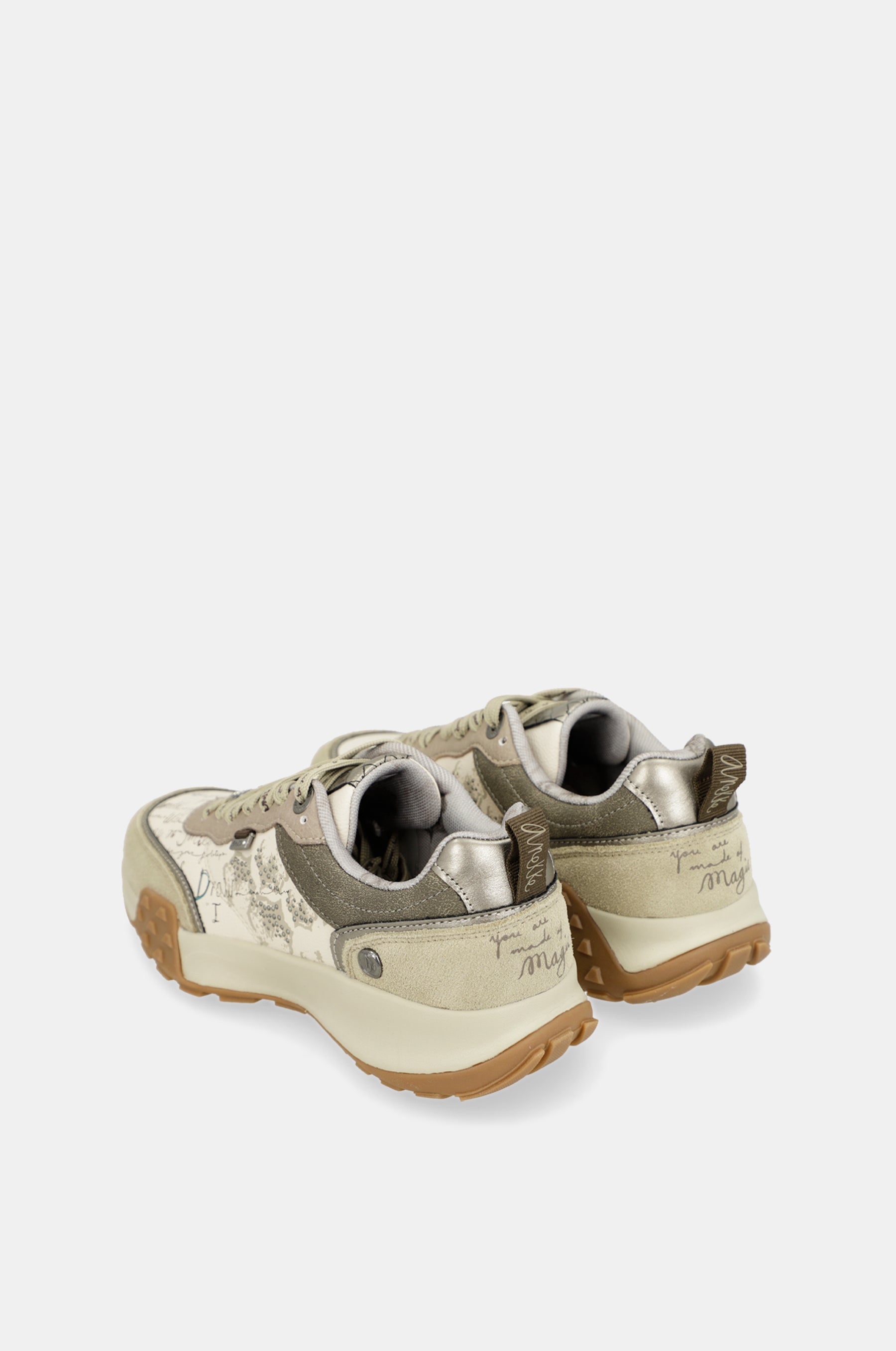 Sneakers beige gemustert