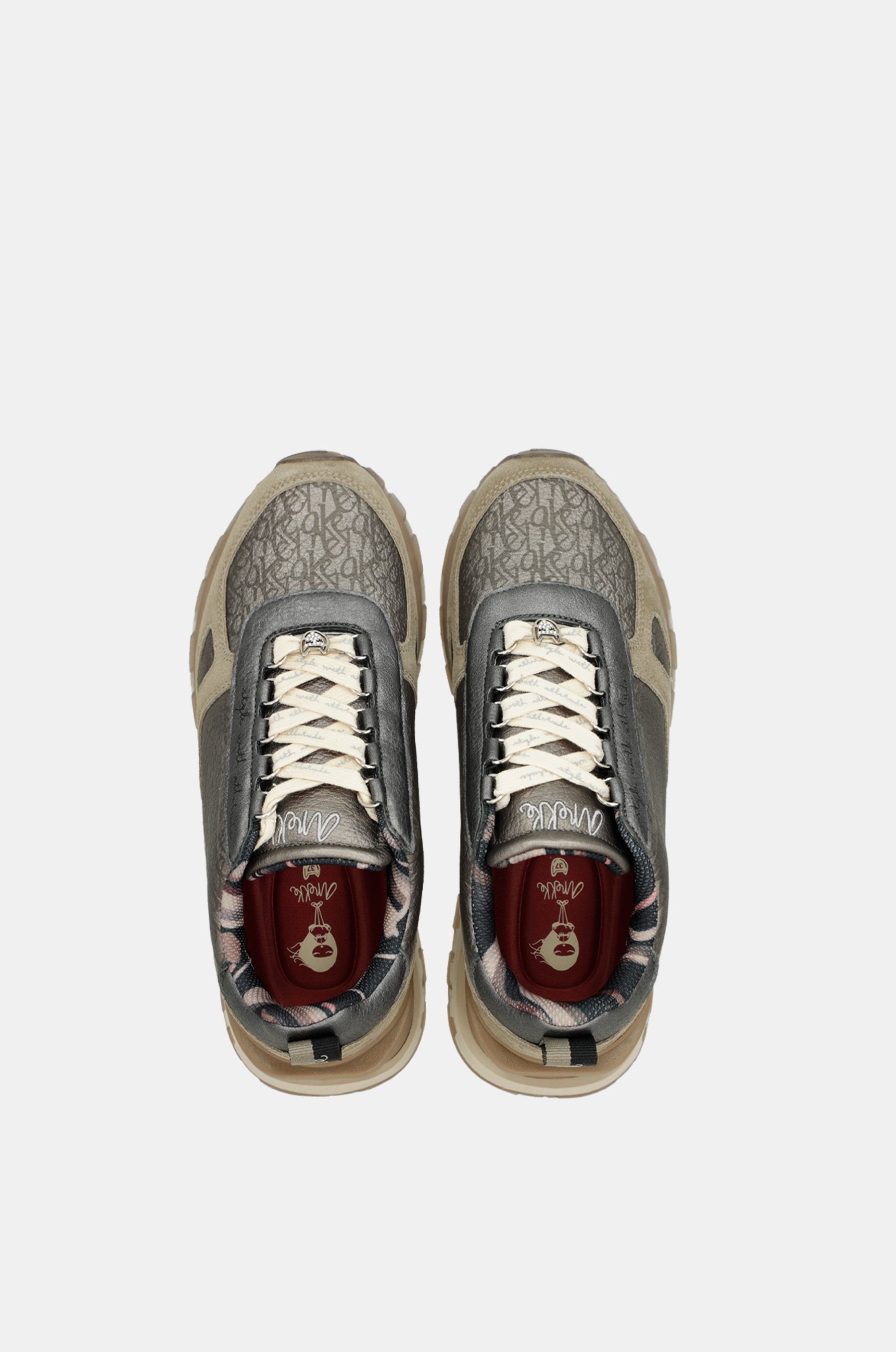Sneakers beige metallisch