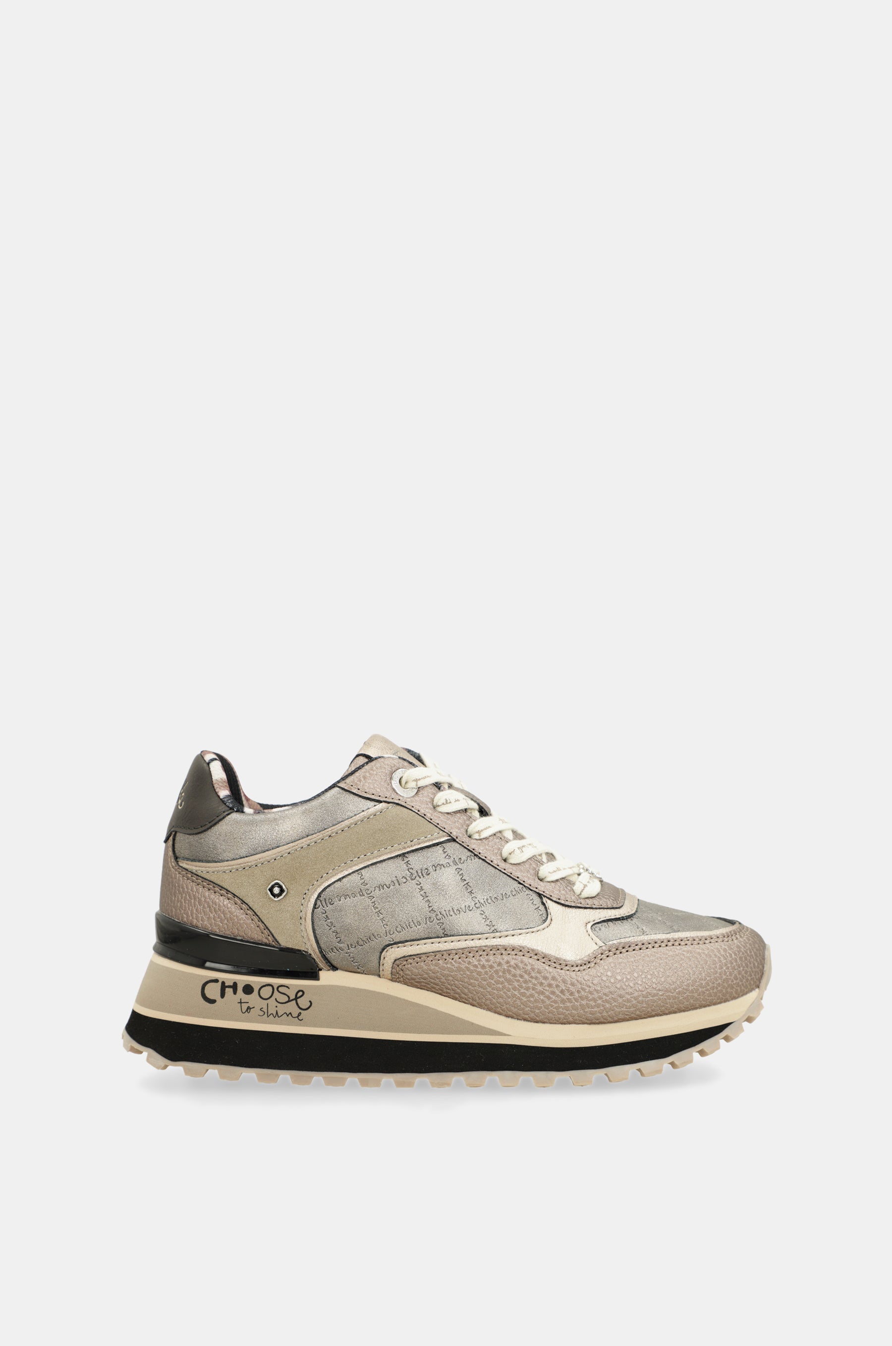 Sneakers Platform metallisch