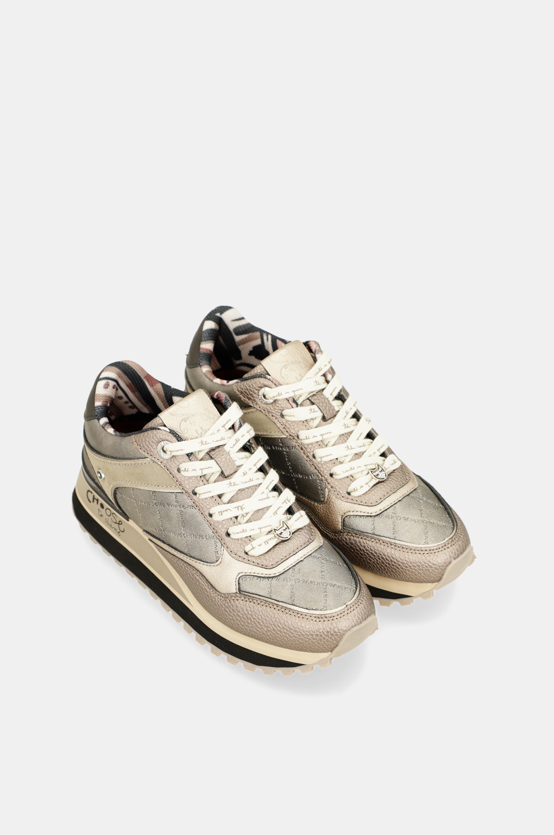 Sneakers Platform metallisch