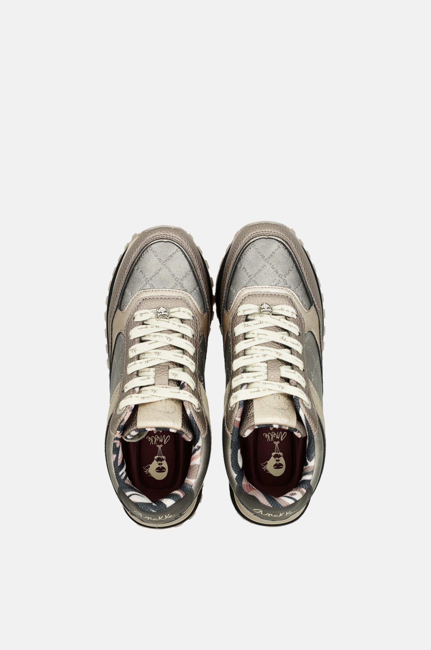 Sneakers Platform metallisch