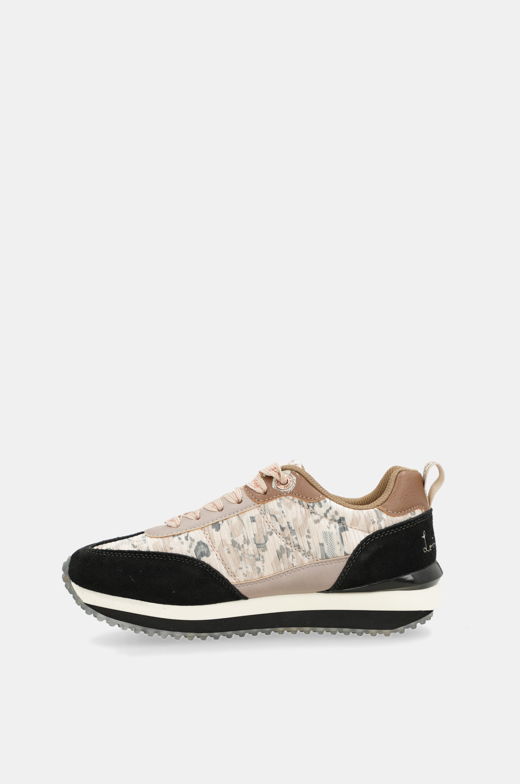 Sneakers schwarz und gold mit mehrfarbiger Sohle