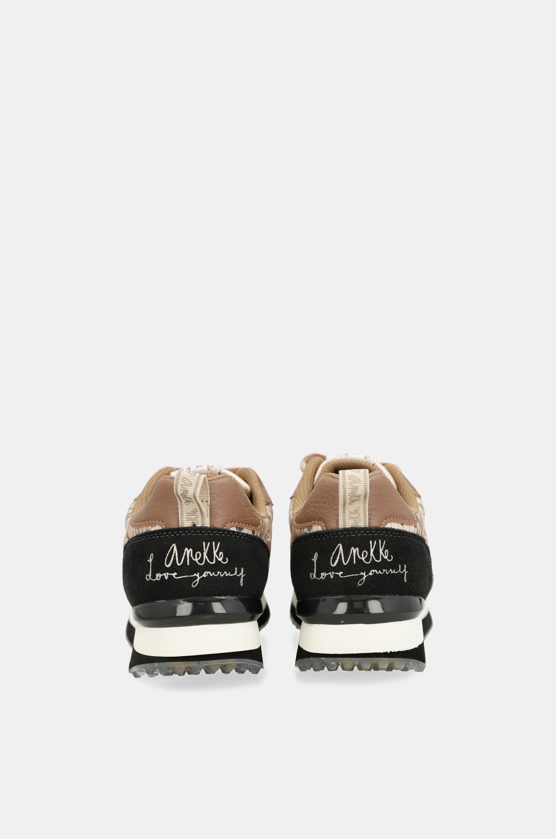 Sneakers schwarz und gold mit mehrfarbiger Sohle