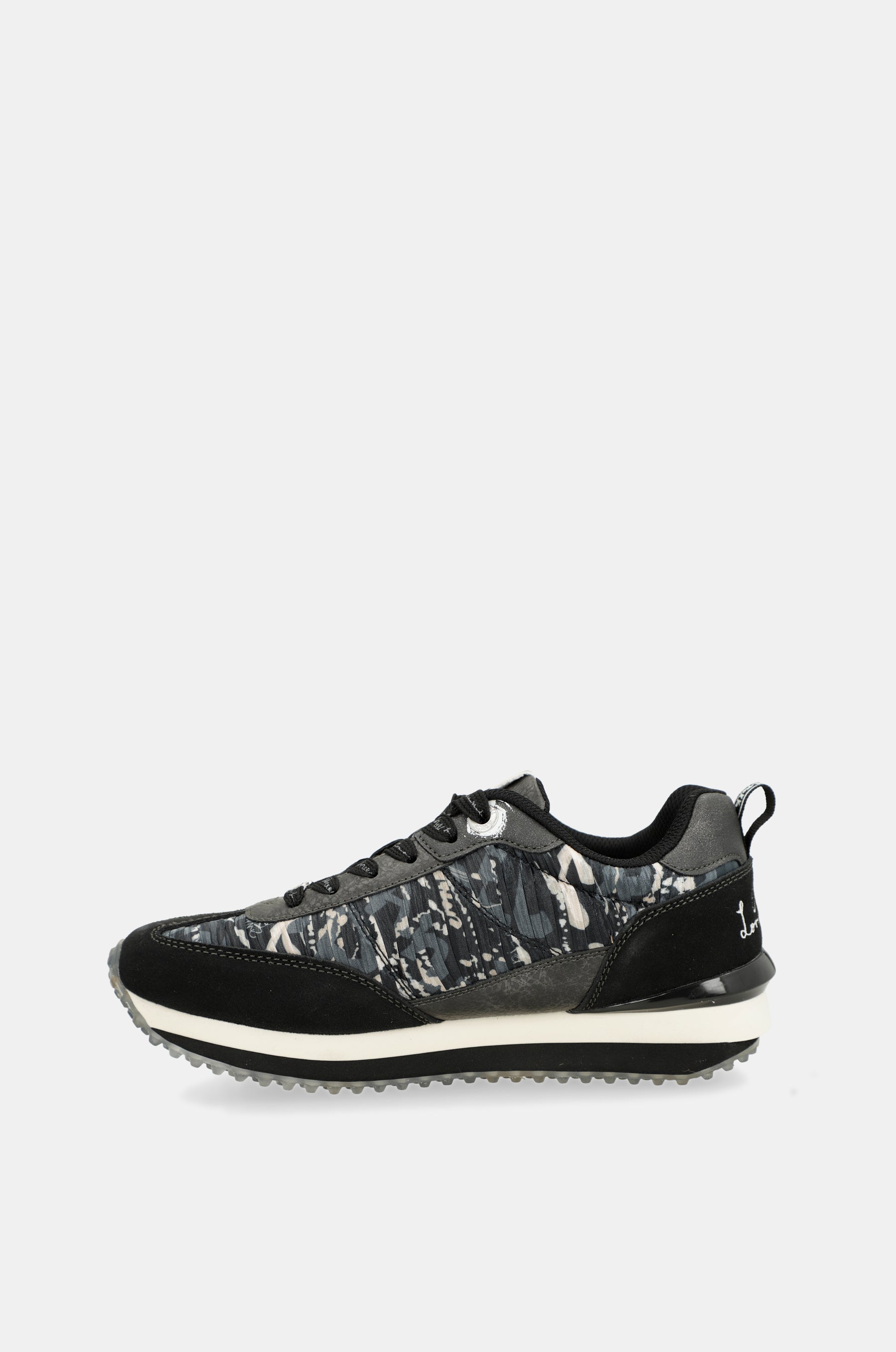 Sneakers schwarz mit mehrfarbiger Sohle